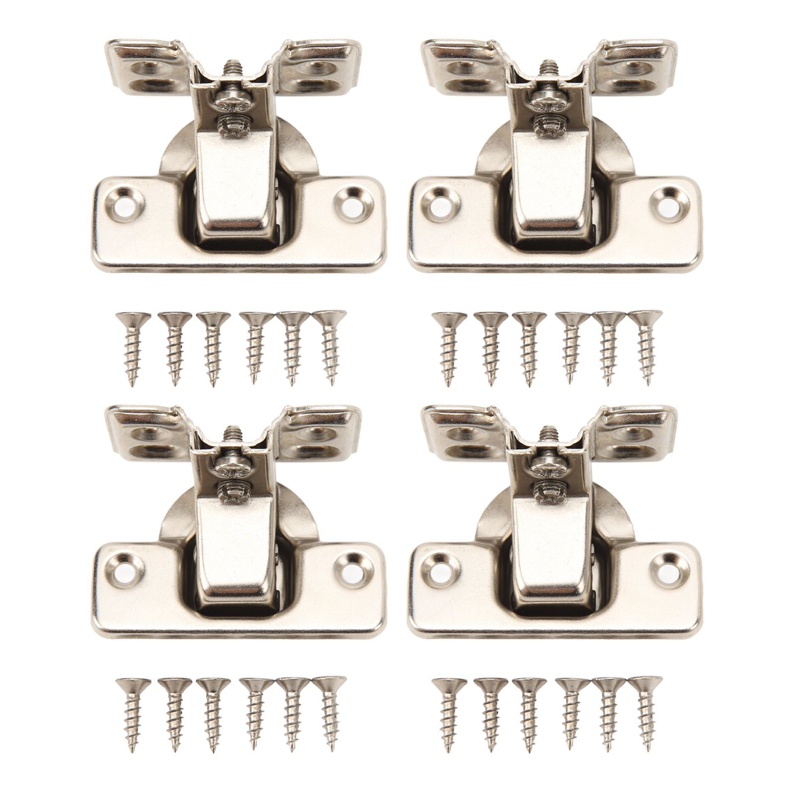 4PCS Cabinet Hinge with 4 Hole Base Cold Rolled Steel Short Arm Cupboard Hinge for Kitchen Bedroom - Image 1