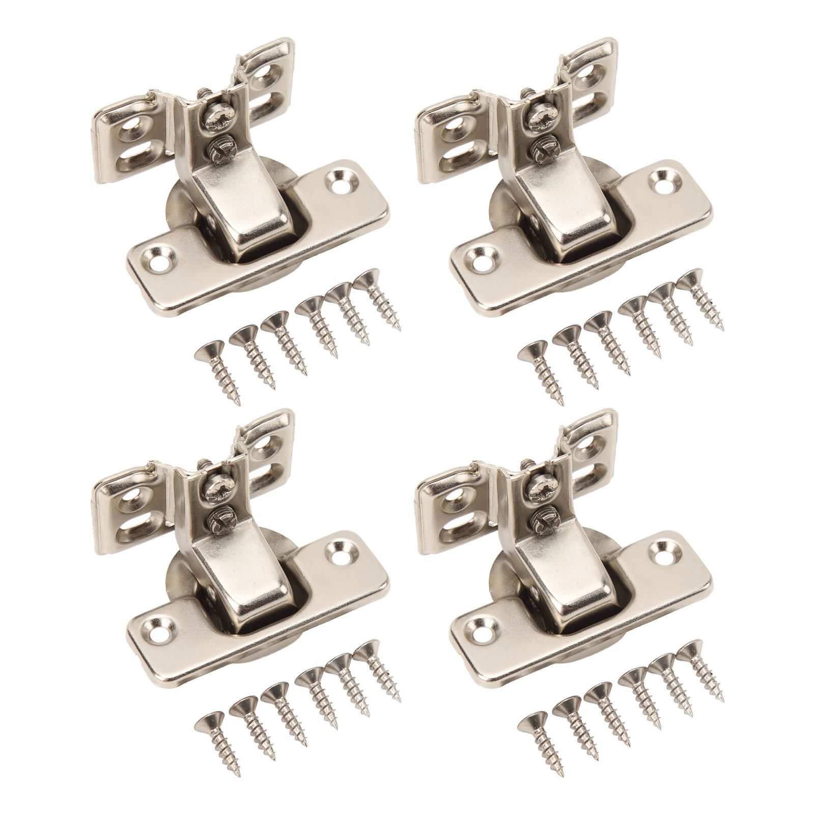 4PCS Cabinet Hinge with 4 Hole Base Cold Rolled Steel Short Arm Cupboard Hinge for Kitchen Bedroom - Image 2