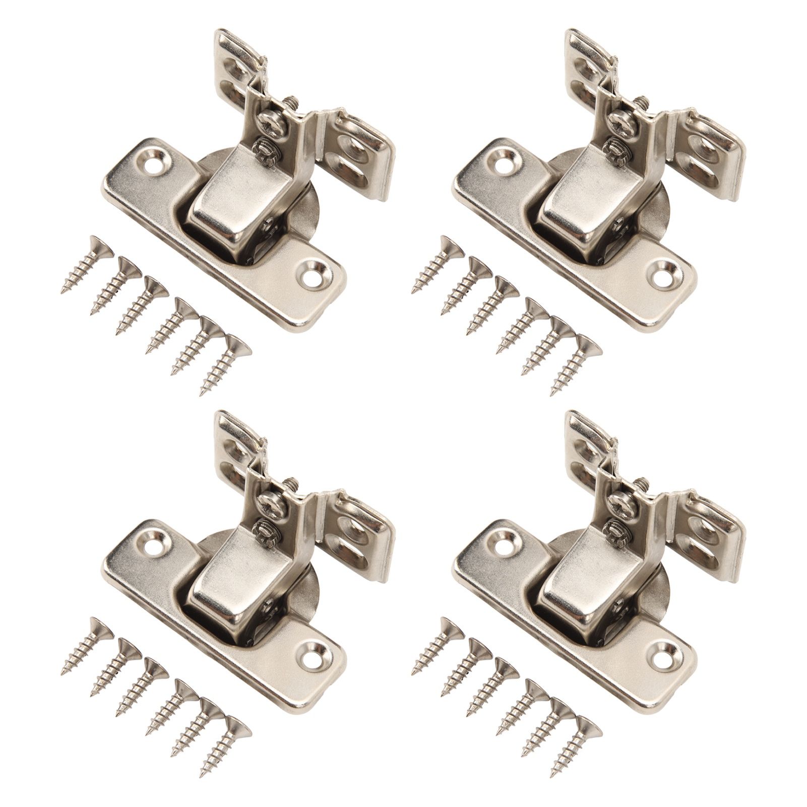 4PCS Cabinet Hinge with 4 Hole Base Cold Rolled Steel Short Arm Cupboard Hinge for Kitchen Bedroom - Image 3