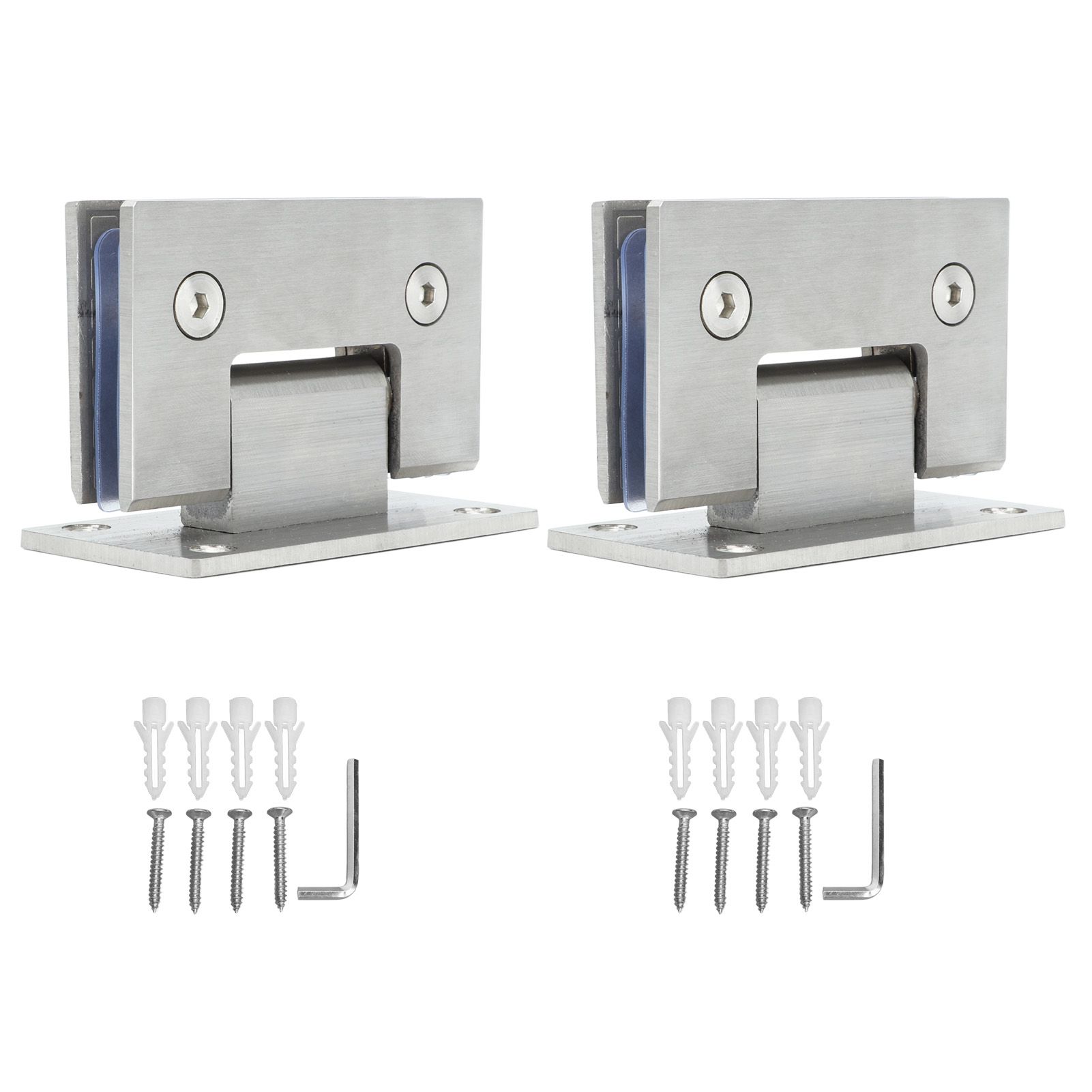 2Pcs Glass Door Hinge Heavy Duty Glass Door 90 Degree Hinges Durable Stainless Steel Bathroom Gate Clamp for Bathroom Toilet - Image 1