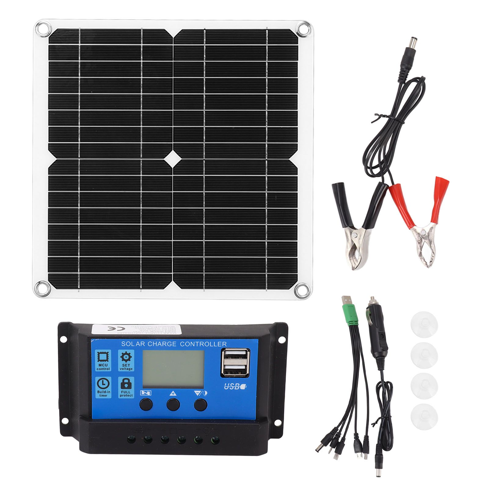 12W 12V Solar Panel Kit Semi Flexible Monocrystalline IP65 Waterproof Portable Solar Charger with 100A Controller for RV - Image 1