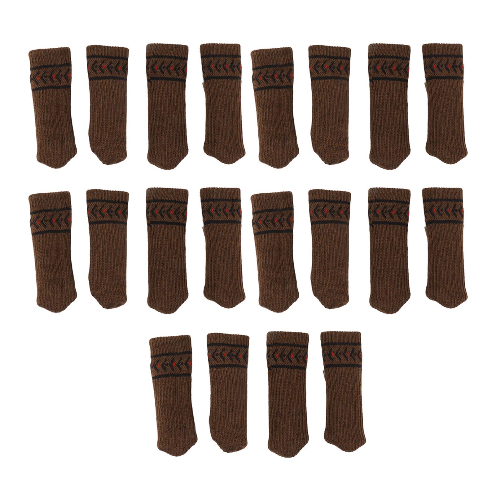 20Pcs Chair Leg Protector Table Furniture Cap Covers Prevent Scratches Noise Free Thickened Knitted Floor Pad Set Brown - Image 2