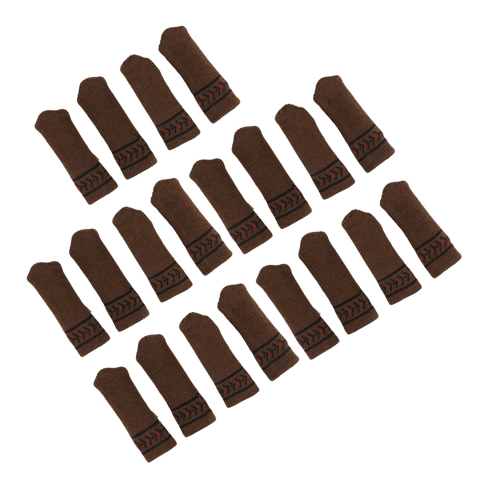 20Pcs Chair Leg Protector Table Furniture Cap Covers Prevent Scratches Noise Free Thickened Knitted Floor Pad Set Brown - Image 3