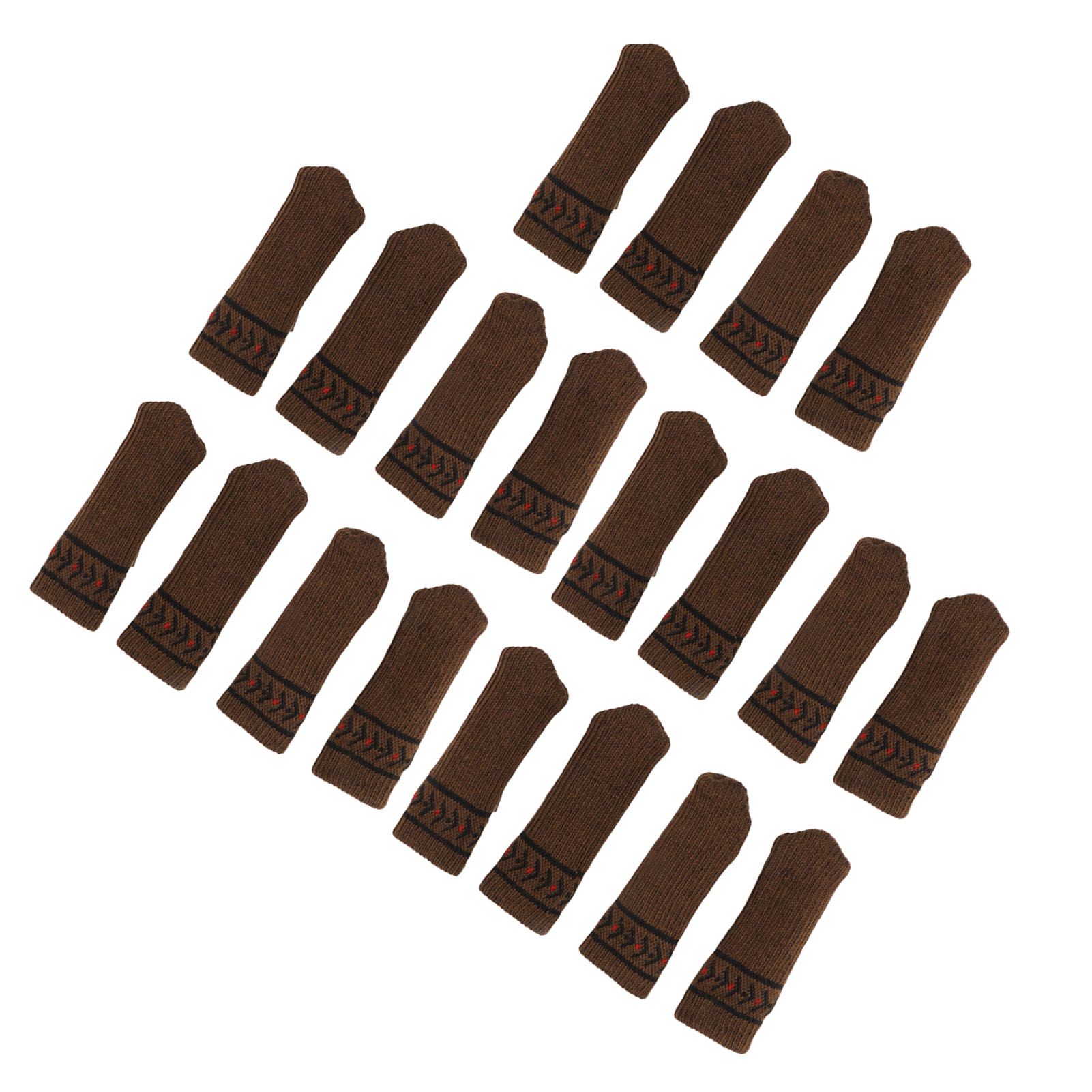 20Pcs Chair Leg Protector Table Furniture Cap Covers Prevent Scratches Noise Free Thickened Knitted Floor Pad Set Brown - Image 4