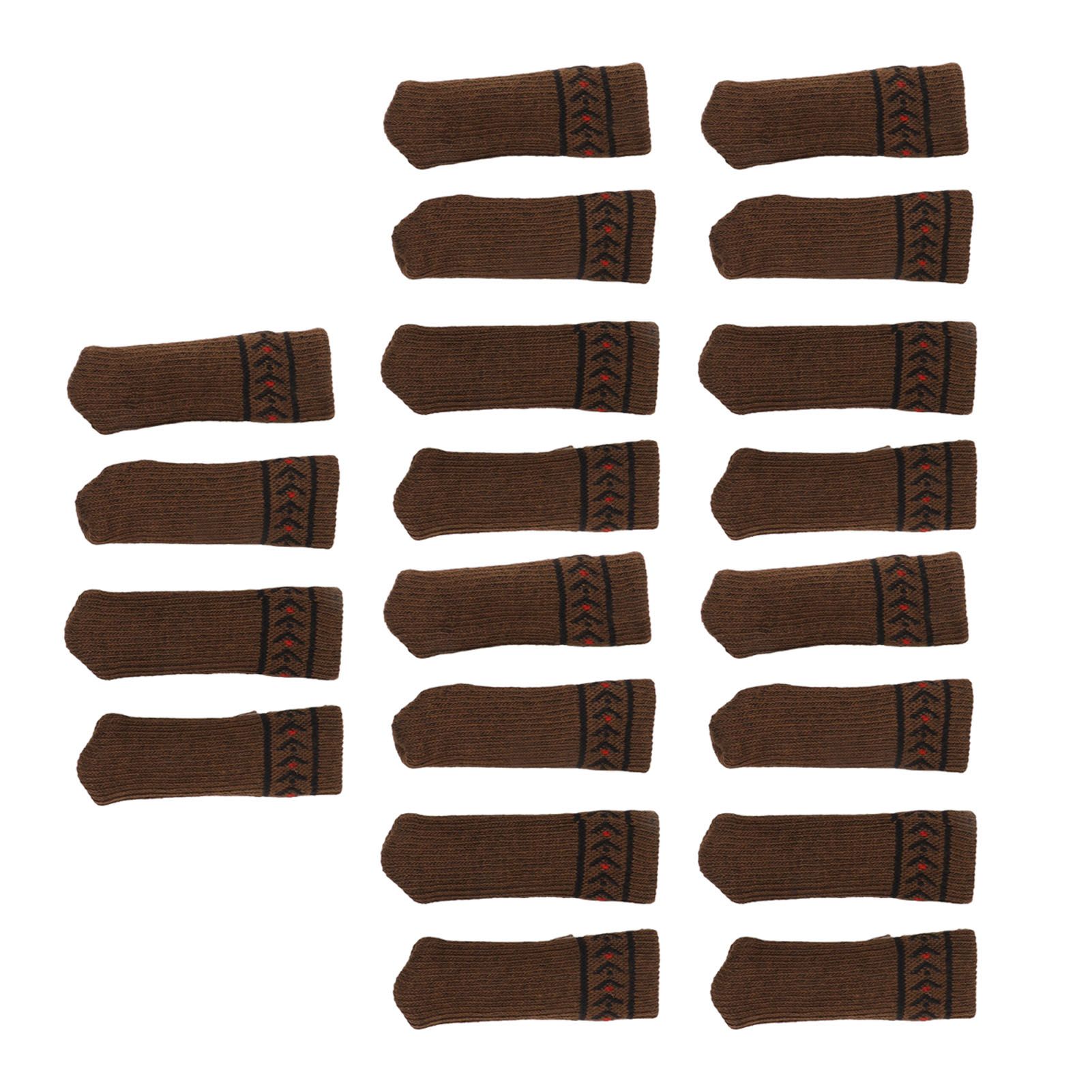 20Pcs Chair Leg Protector Table Furniture Cap Covers Prevent Scratches Noise Free Thickened Knitted Floor Pad Set Brown - Image 5