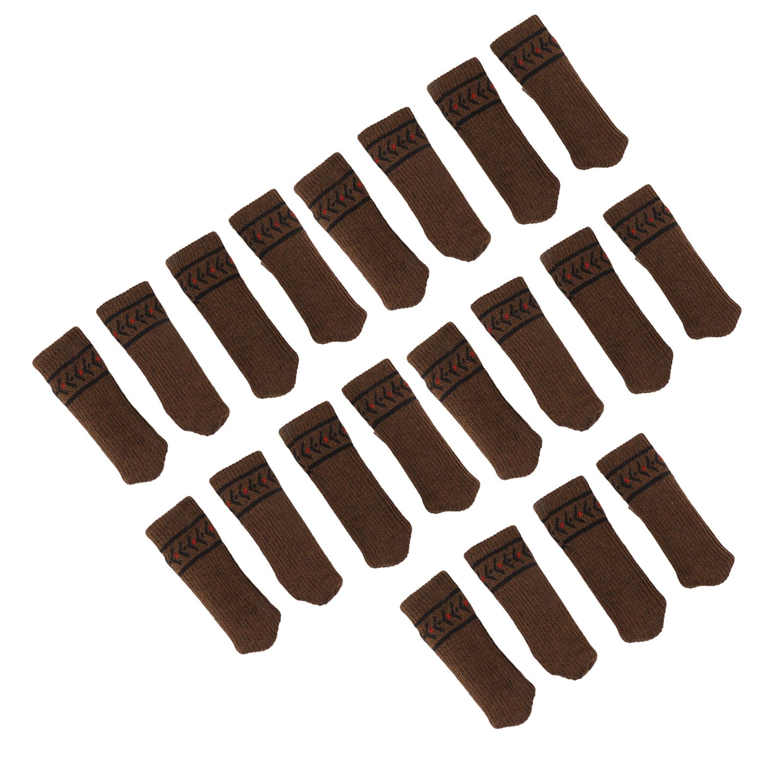 20Pcs Chair Leg Protector Table Furniture Cap Covers Prevent Scratches Noise Free Thickened Knitted Floor Pad Set Brown - Image 6