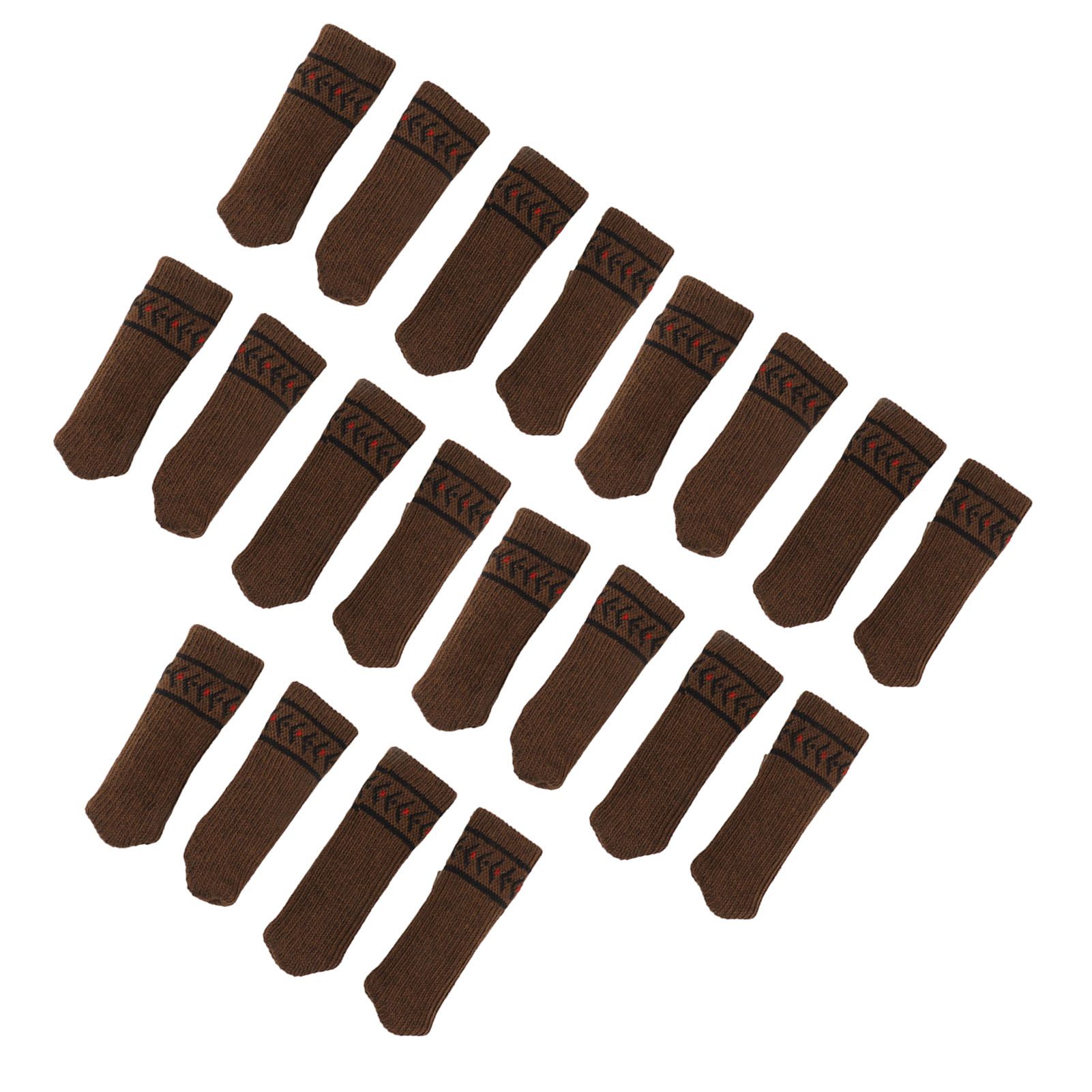 20Pcs Chair Leg Protector Table Furniture Cap Covers Prevent Scratches Noise Free Thickened Knitted Floor Pad Set Brown - Image 7