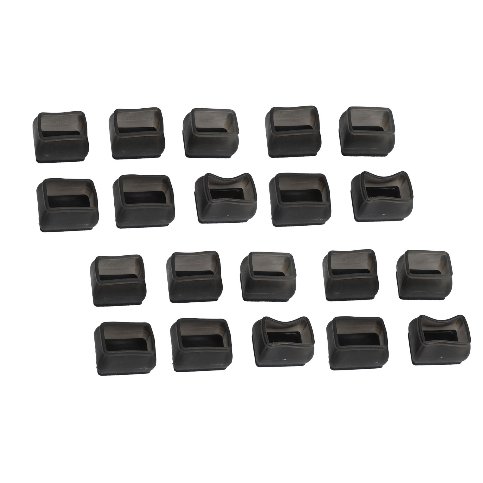 20 Pcs Chair Leg Floor Protector Rectangular Transparent Black Felt Mat Scratch Proof Reduce Noise Table Leg Cover S - Image 2
