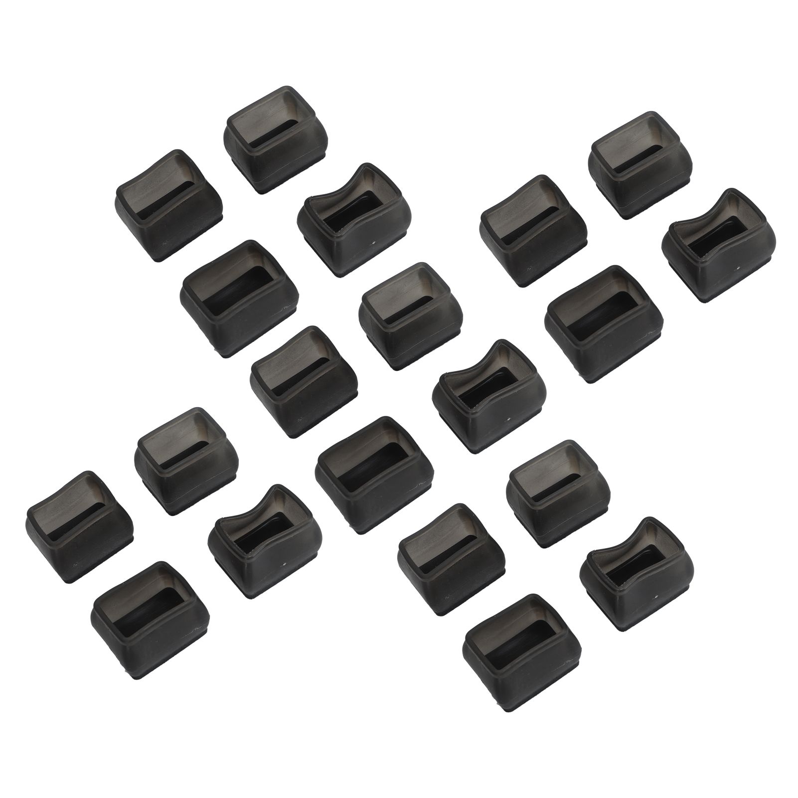 20 Pcs Chair Leg Floor Protector Rectangular Transparent Black Felt Mat Scratch Proof Reduce Noise Table Leg Cover S - Image 5