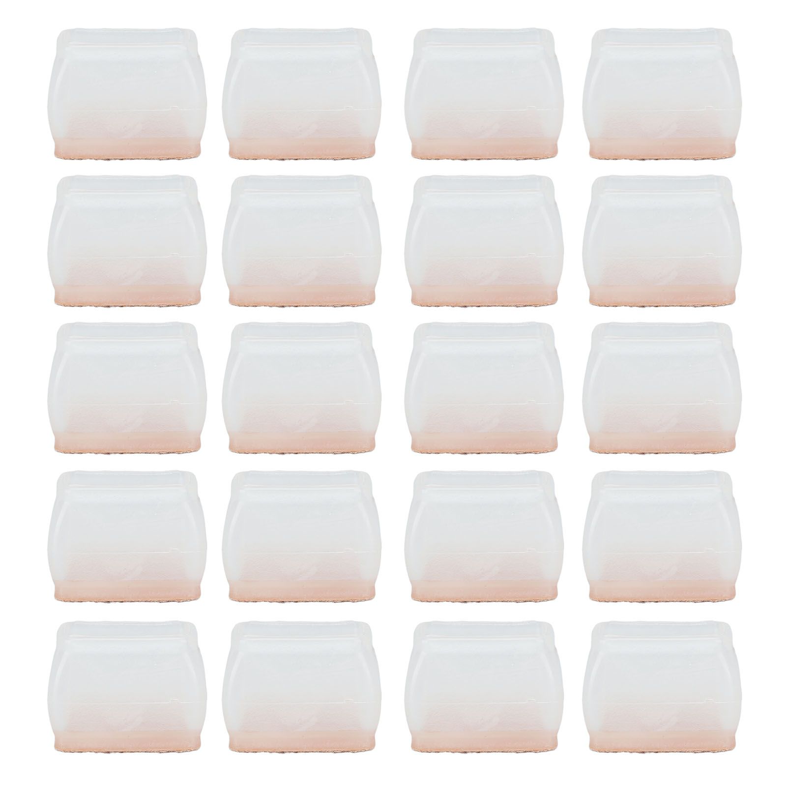 20Pcs Chair Leg Protector for Hardwood Floor Rubber Felt Furniture Pad Cover Non Scratches Noise Transparent Rectangle S - Image 1