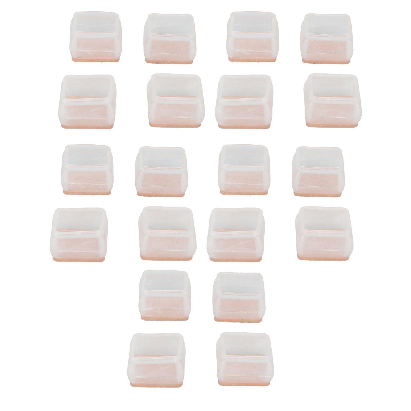 20Pcs Chair Leg Protector for Hardwood Floor Rubber Felt Furniture Pad Cover Non Scratches Noise Transparent Rectangle S - Image 2