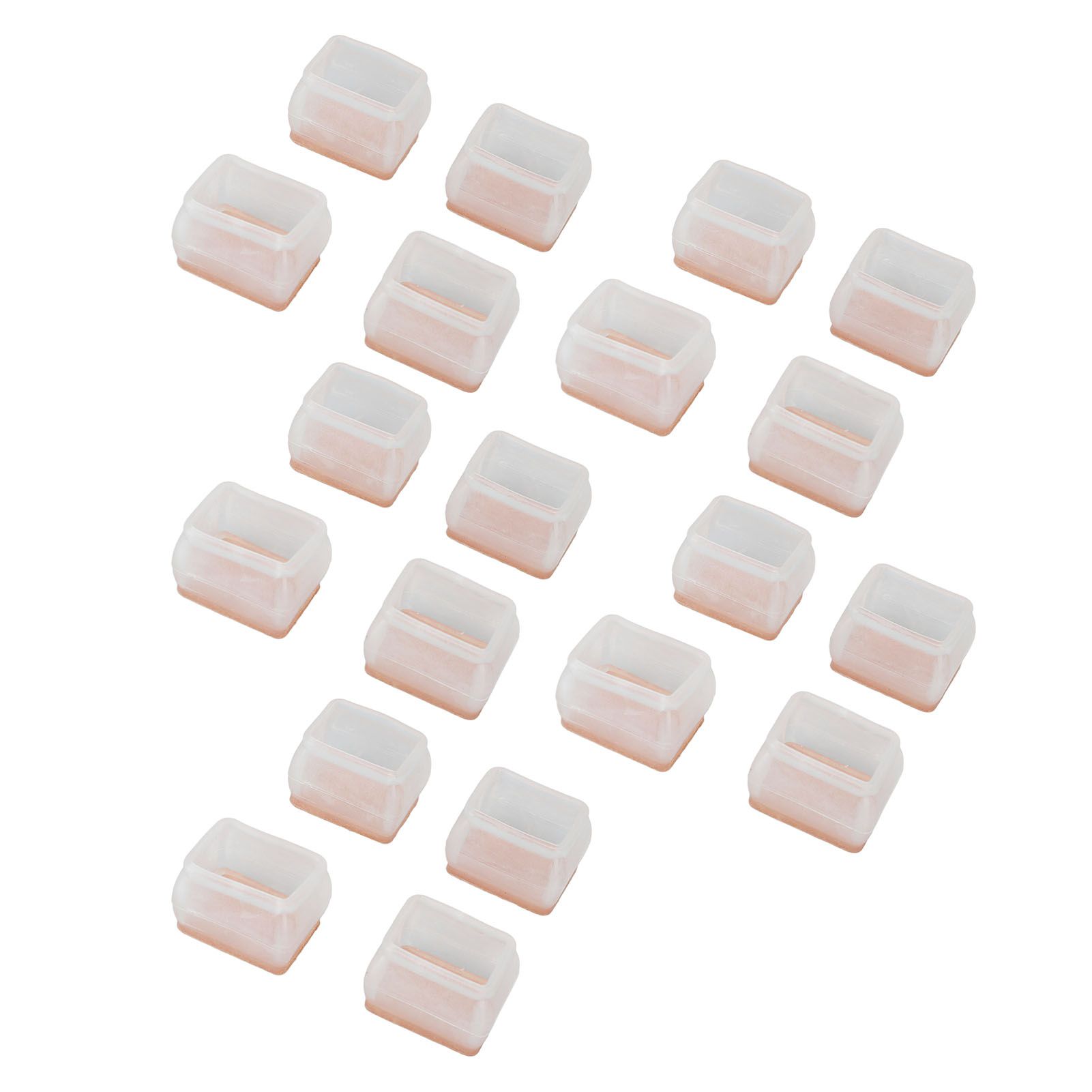 20Pcs Chair Leg Protector for Hardwood Floor Rubber Felt Furniture Pad Cover Non Scratches Noise Transparent Rectangle S - Image 4