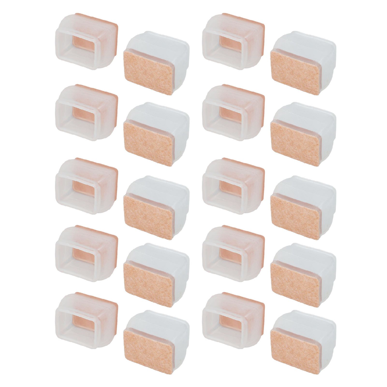 20Pcs Chair Leg Protector for Hardwood Floor Rubber Felt Furniture Pad Cover Non Scratches Noise Transparent Rectangle S - Image 5