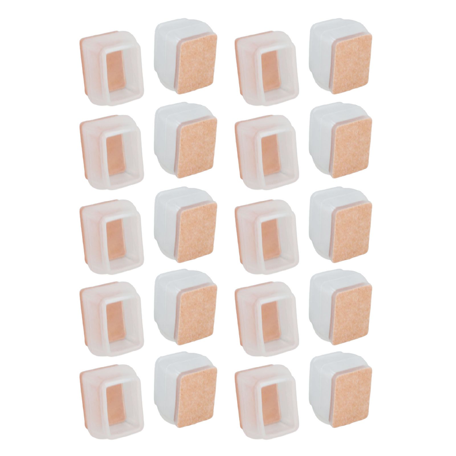 20Pcs Chair Leg Protector for Hardwood Floor Rubber Felt Furniture Pad Cover Non Scratches Noise Transparent Rectangle S - Image 6