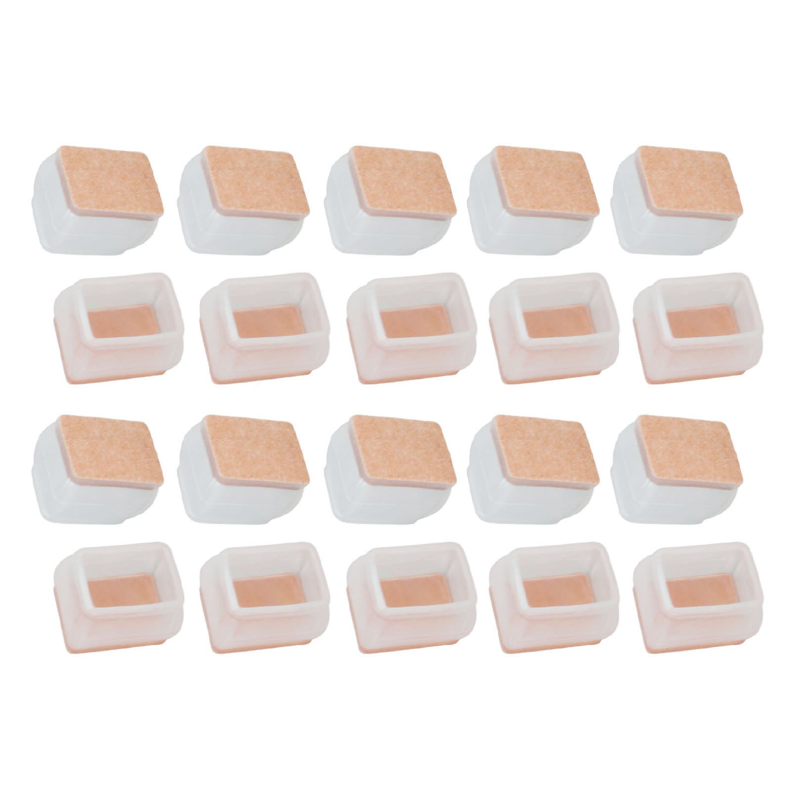 20Pcs Chair Leg Protector for Hardwood Floor Rubber Felt Furniture Pad Cover Non Scratches Noise Transparent Rectangle S - Image 7