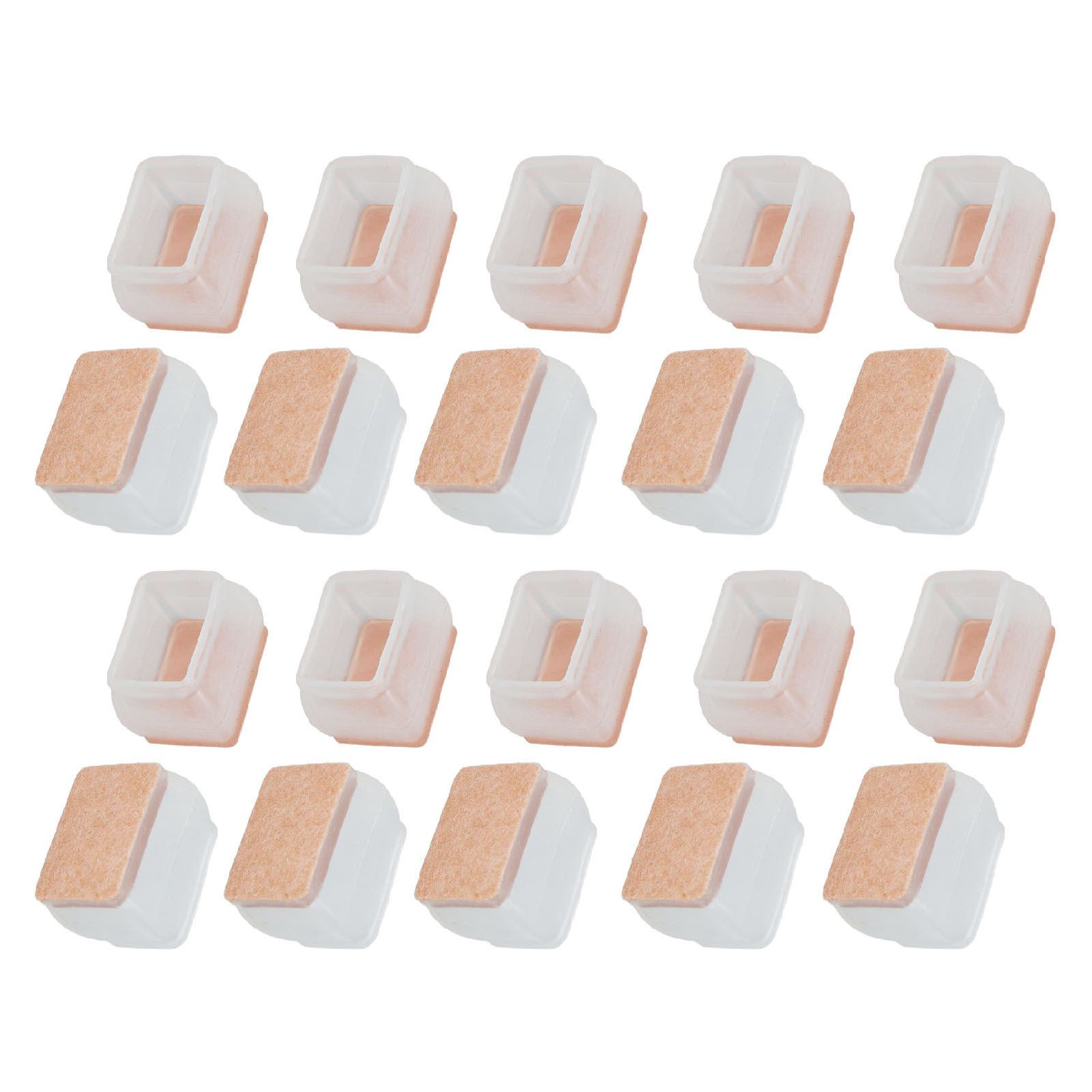 20Pcs Chair Leg Protector for Hardwood Floor Rubber Felt Furniture Pad Cover Non Scratches Noise Transparent Rectangle S - Image 8