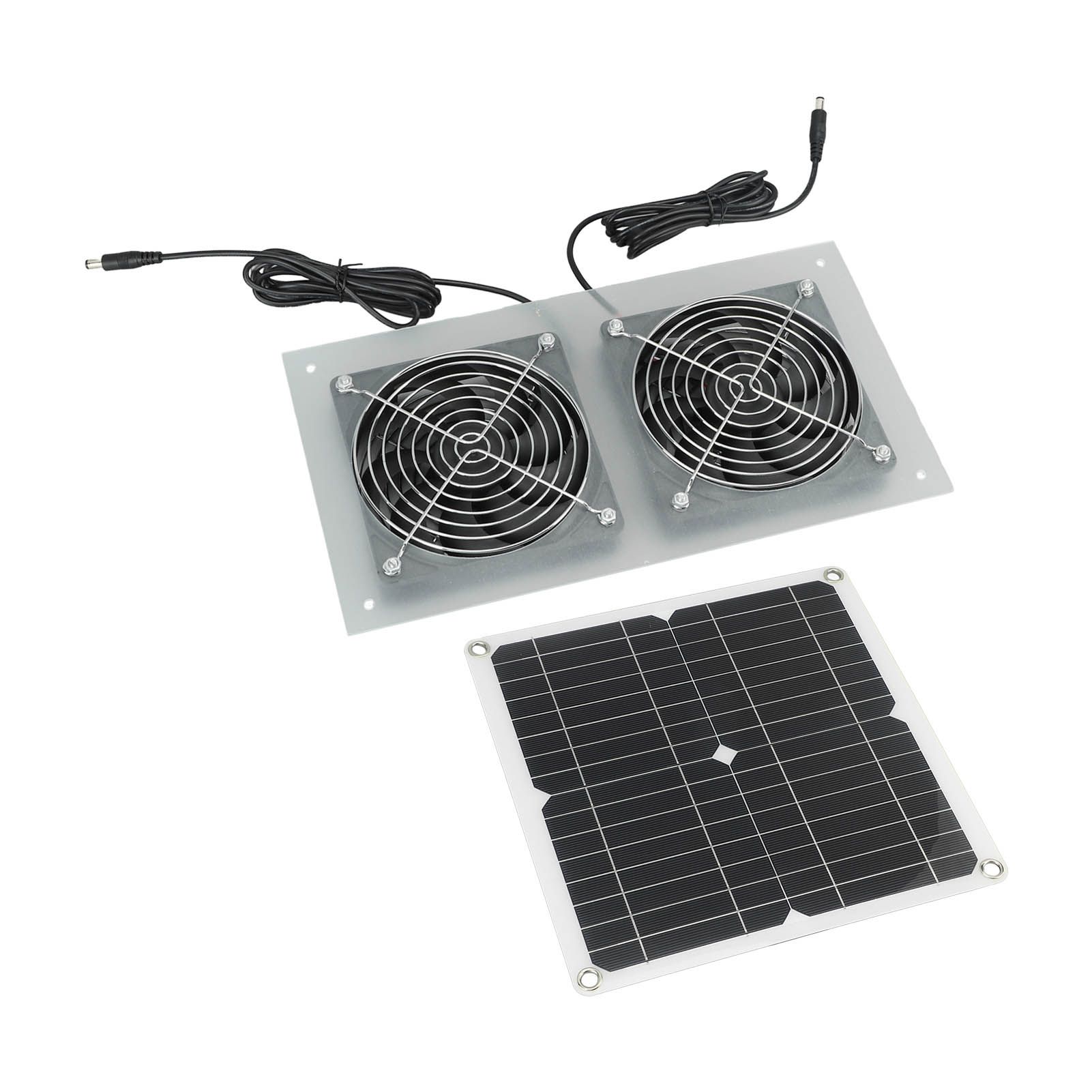 15W Solar Panel Powered Fan Efficient Solar Powered Dual Fan Kits for Chicken Coop Greenhouses Shed Pet Houses Window - Image 4