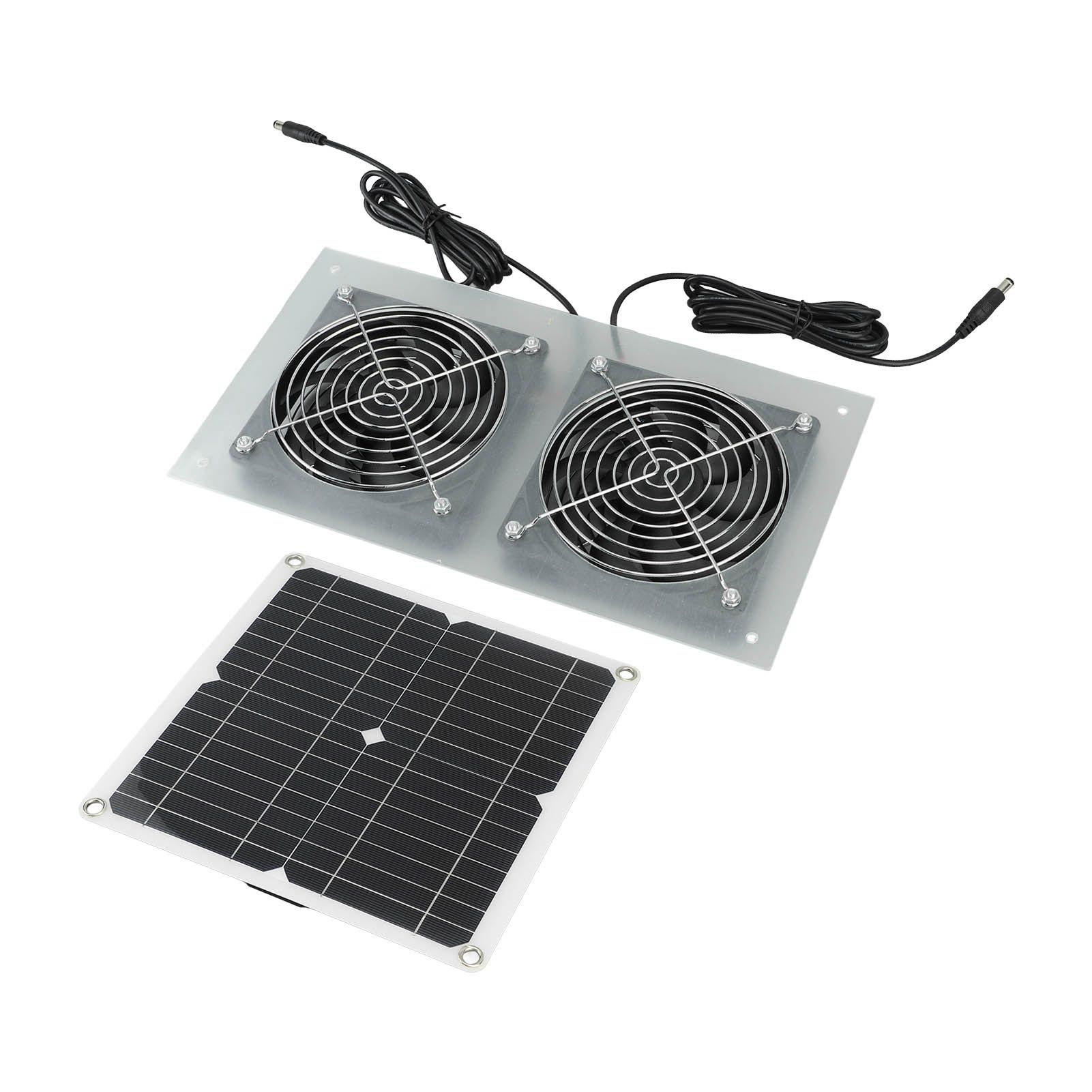 15W Solar Panel Powered Fan Efficient Solar Powered Dual Fan Kits for Chicken Coop Greenhouses Shed Pet Houses Window - Image 5