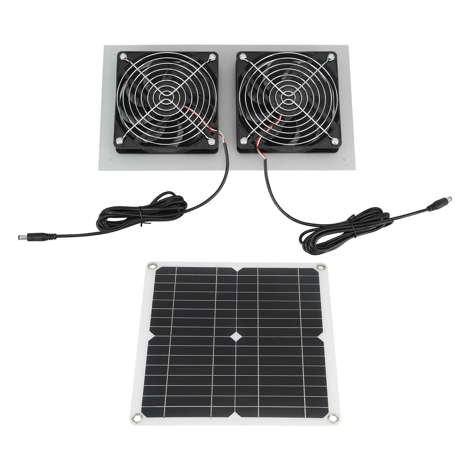 15W Solar Panel Powered Fan Efficient Solar Powered Dual Fan Kits for Chicken Coop Greenhouses Shed Pet Houses Window - Image 6