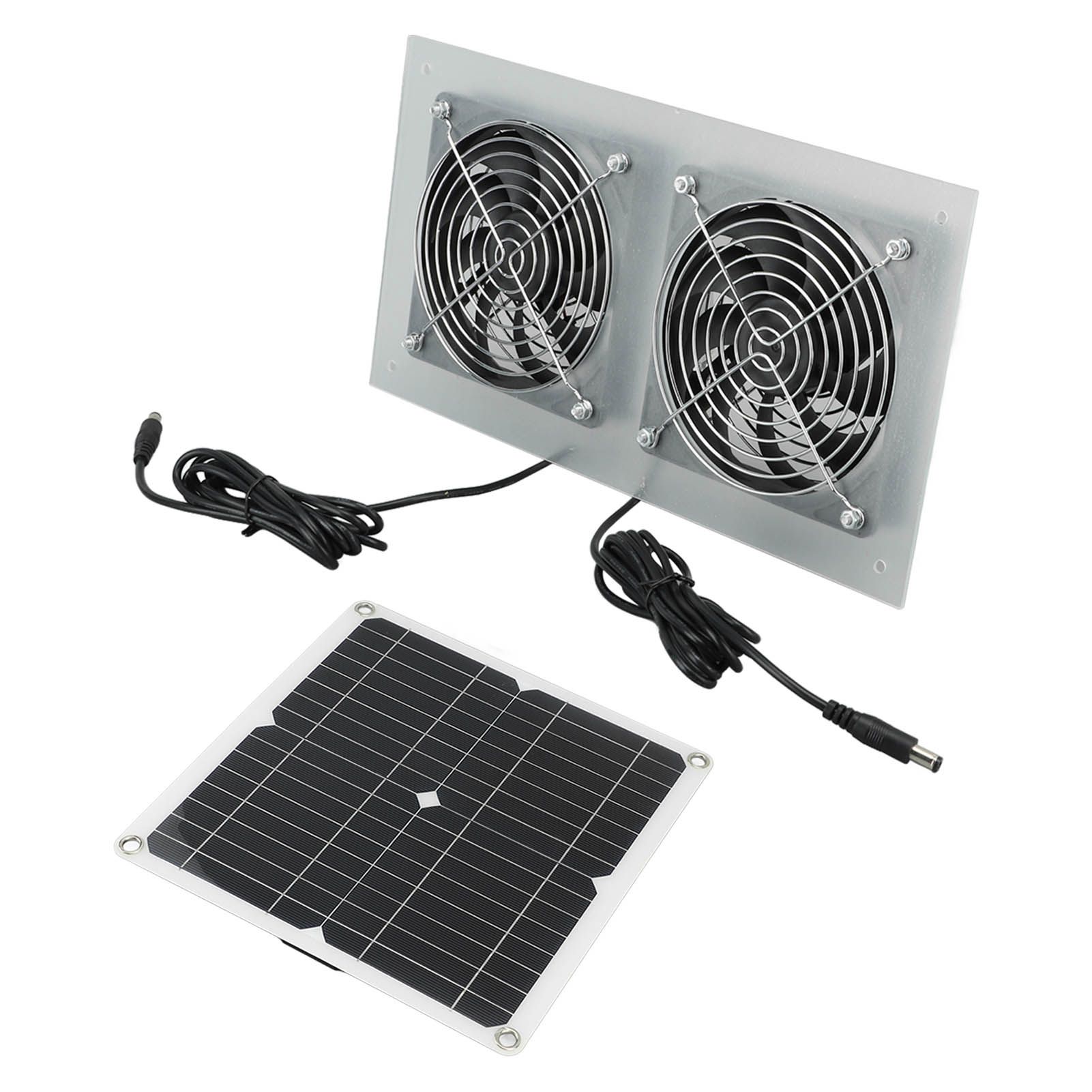 15W Solar Panel Powered Fan Efficient Solar Powered Dual Fan Kits for Chicken Coop Greenhouses Shed Pet Houses Window - Image 7