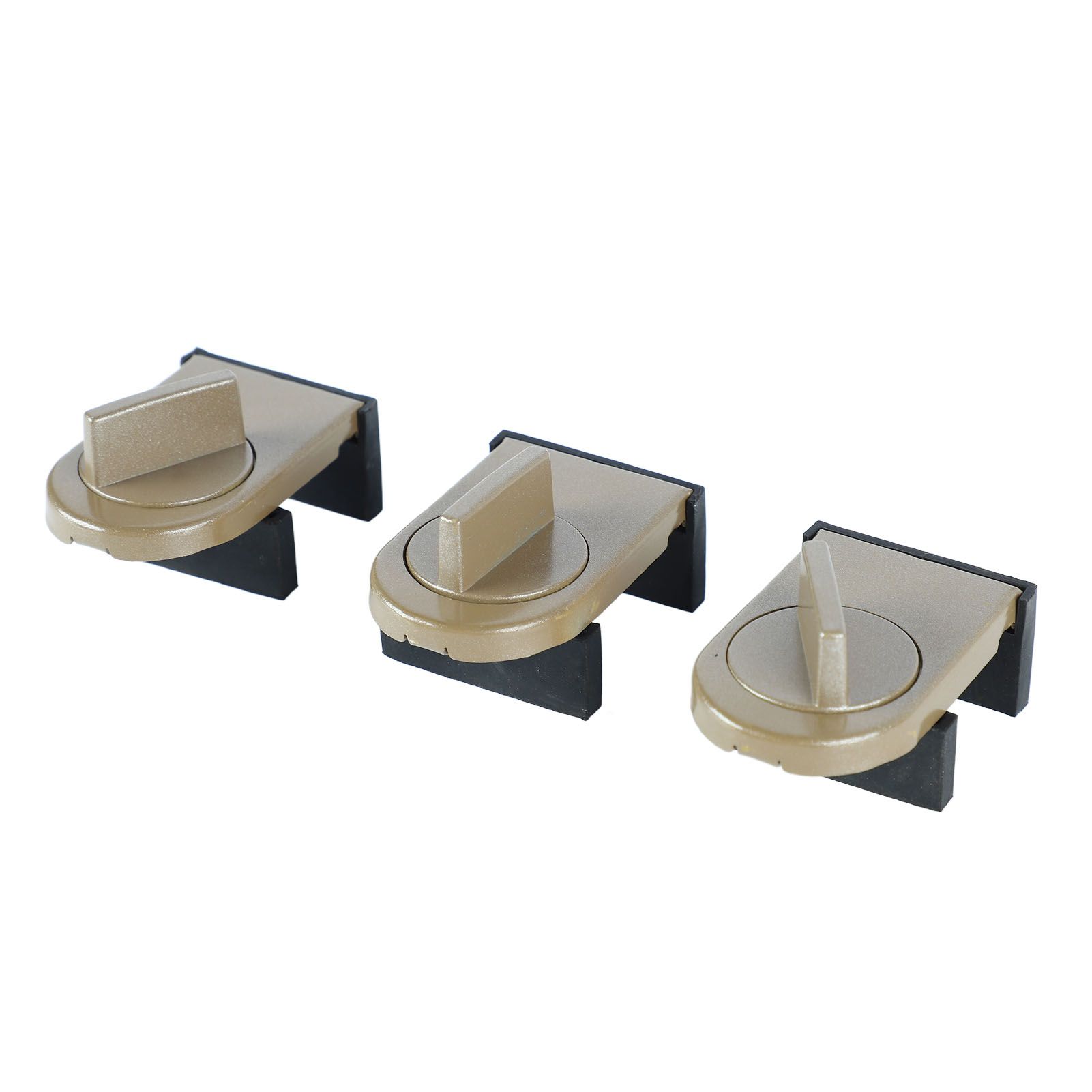 3PCS Sliding Window Locks Aluminum Alloy Safety Lock for Home Bedroom Bathroom Office Brown - Image 1