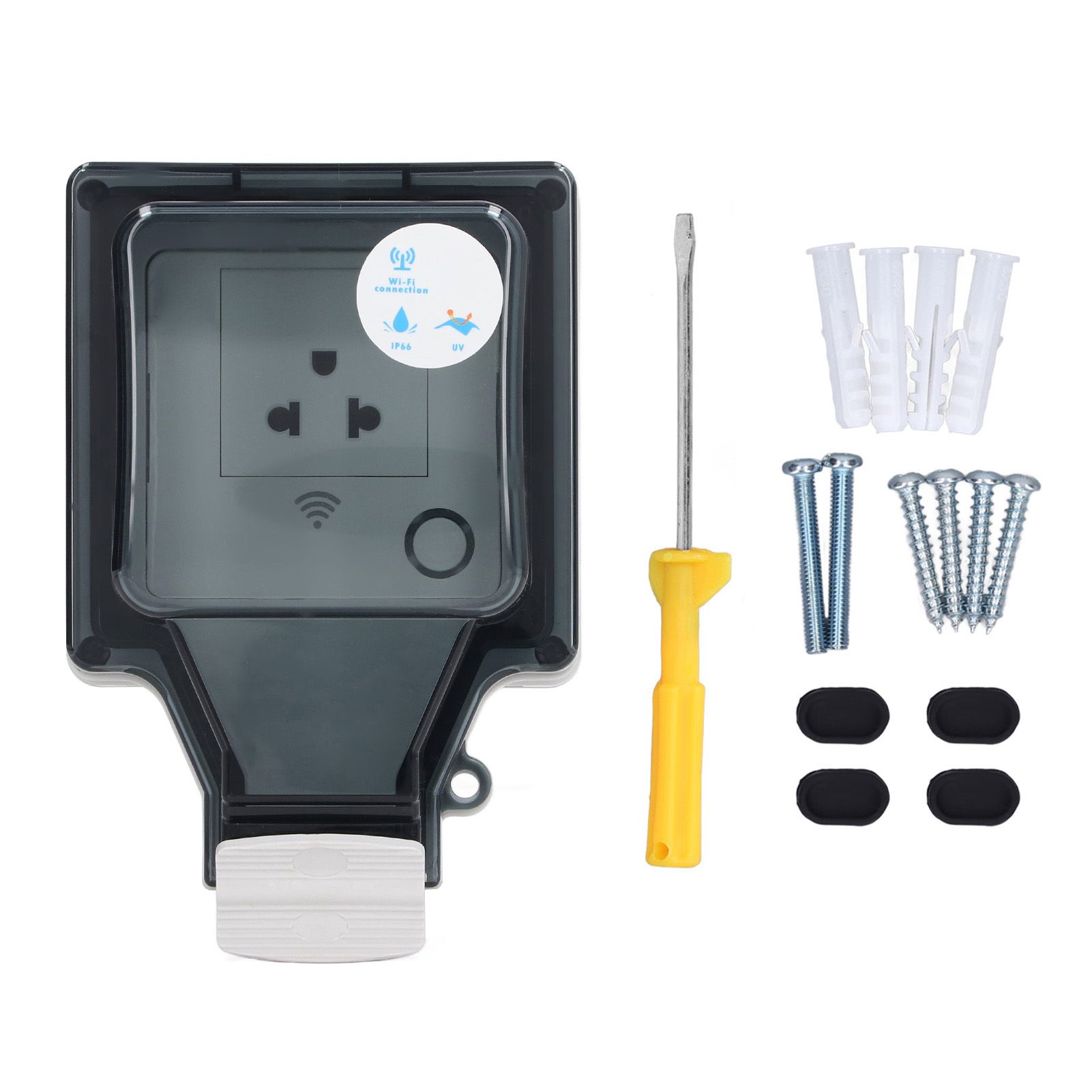Outdoor Outlet WIFI IP66 Waterproof Socket With Timer for Patio Garden US Plug 110‑250V 16A 1 Port - Image 1
