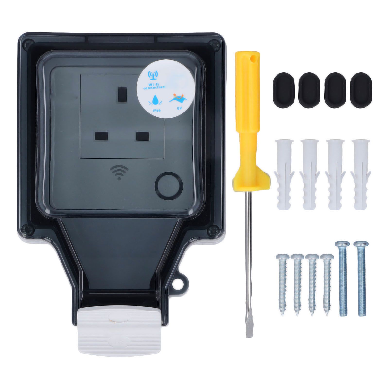 Wifi Smart Socket IP66 Waterproof Support Voice Control Timing 86 Type Outdoor Smart Outlet UK 110‑250V SNW S - Image 1
