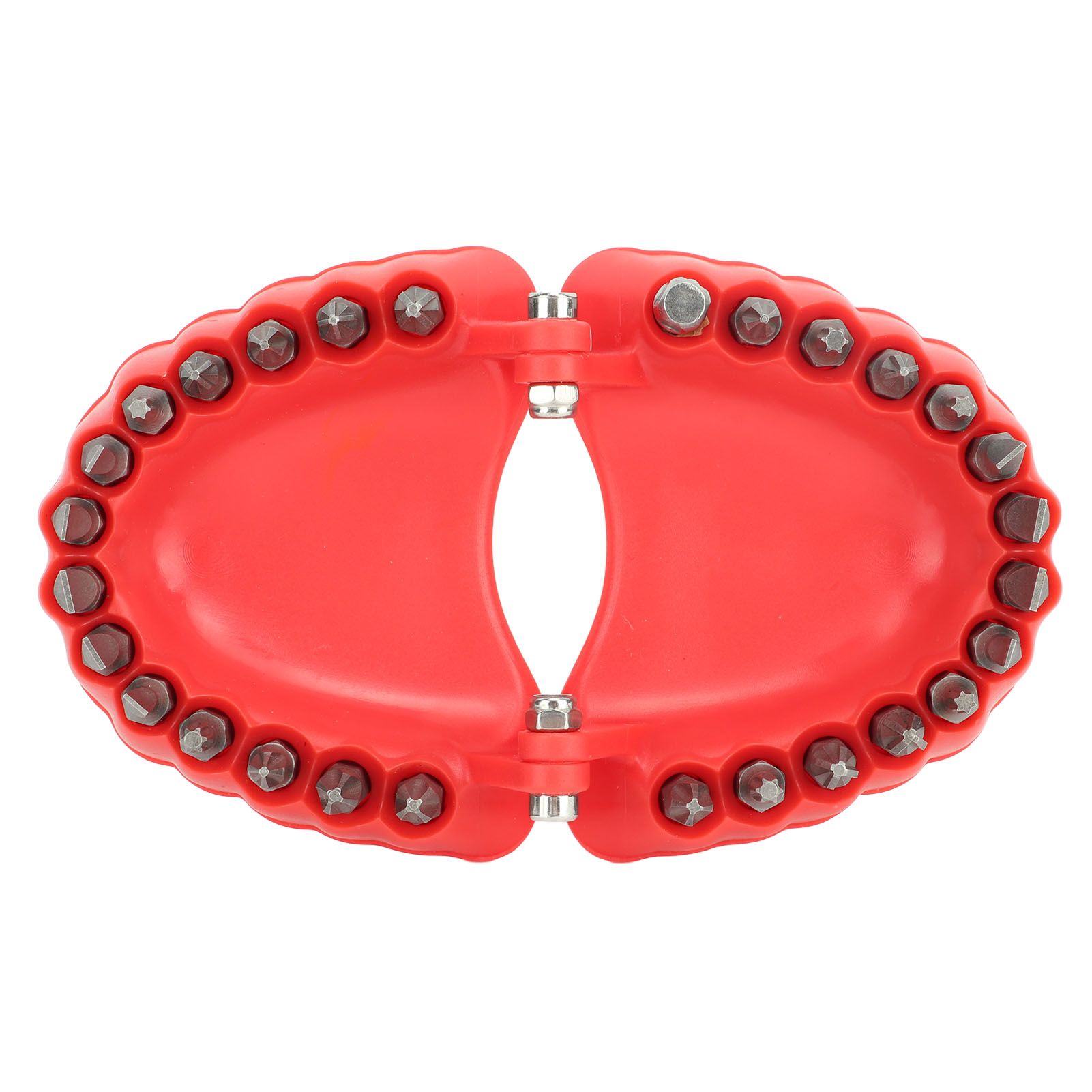 Denture Drill Bit Holder Denture Screwdriver Organizer 3D Sculpture Desk Decor 28 Holes Red With Bits - Image 6