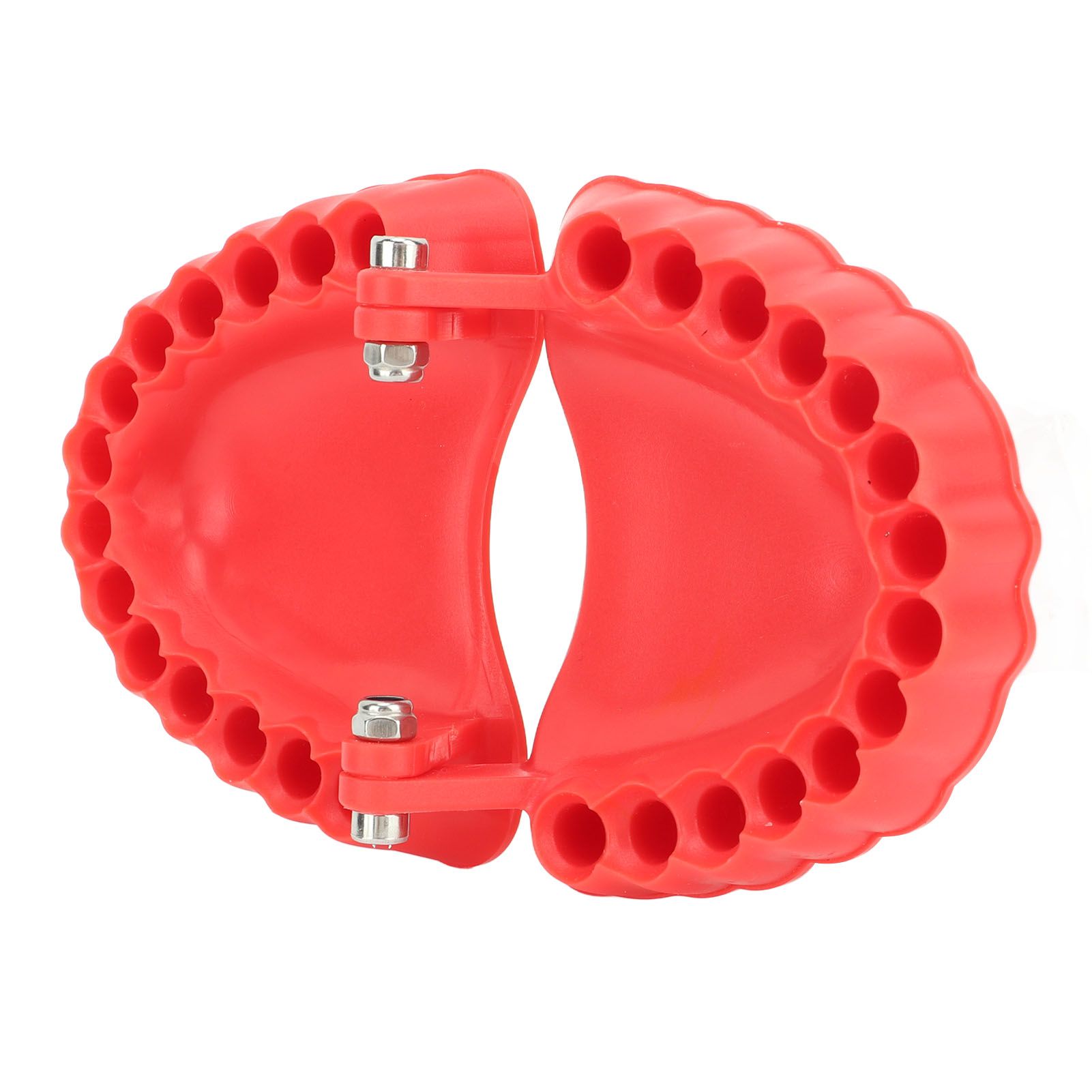 Denture Drill Bit Holder Denture Screwdriver Organizer 3D Sculpture Desk Decor 28 Holes Red Without Bits - Image 3