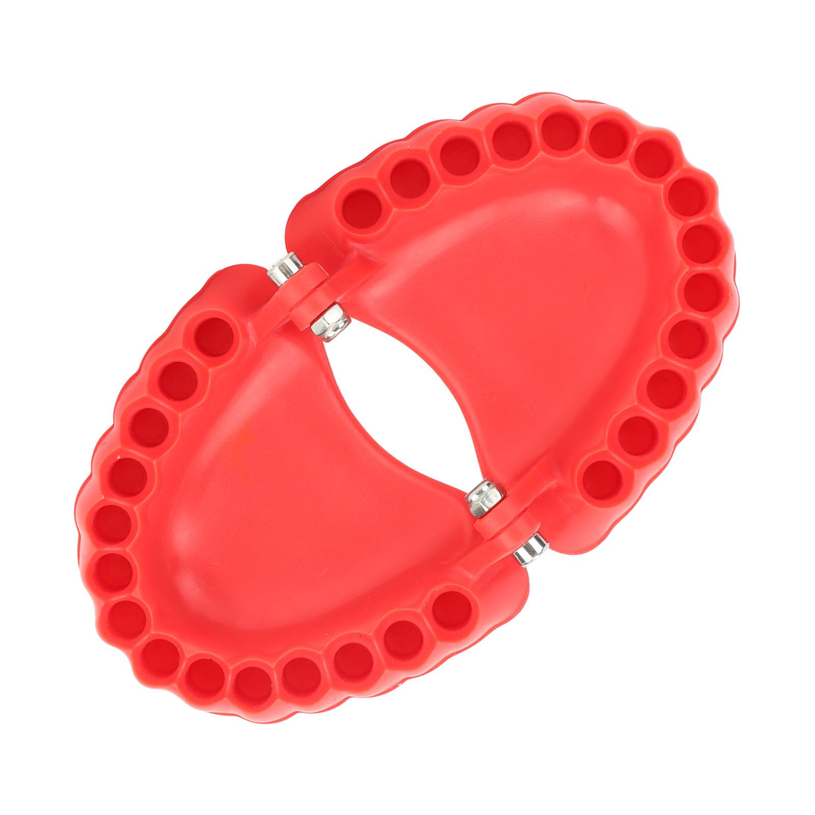 Denture Drill Bit Holder Denture Screwdriver Organizer 3D Sculpture Desk Decor 28 Holes Red Without Bits - Image 5