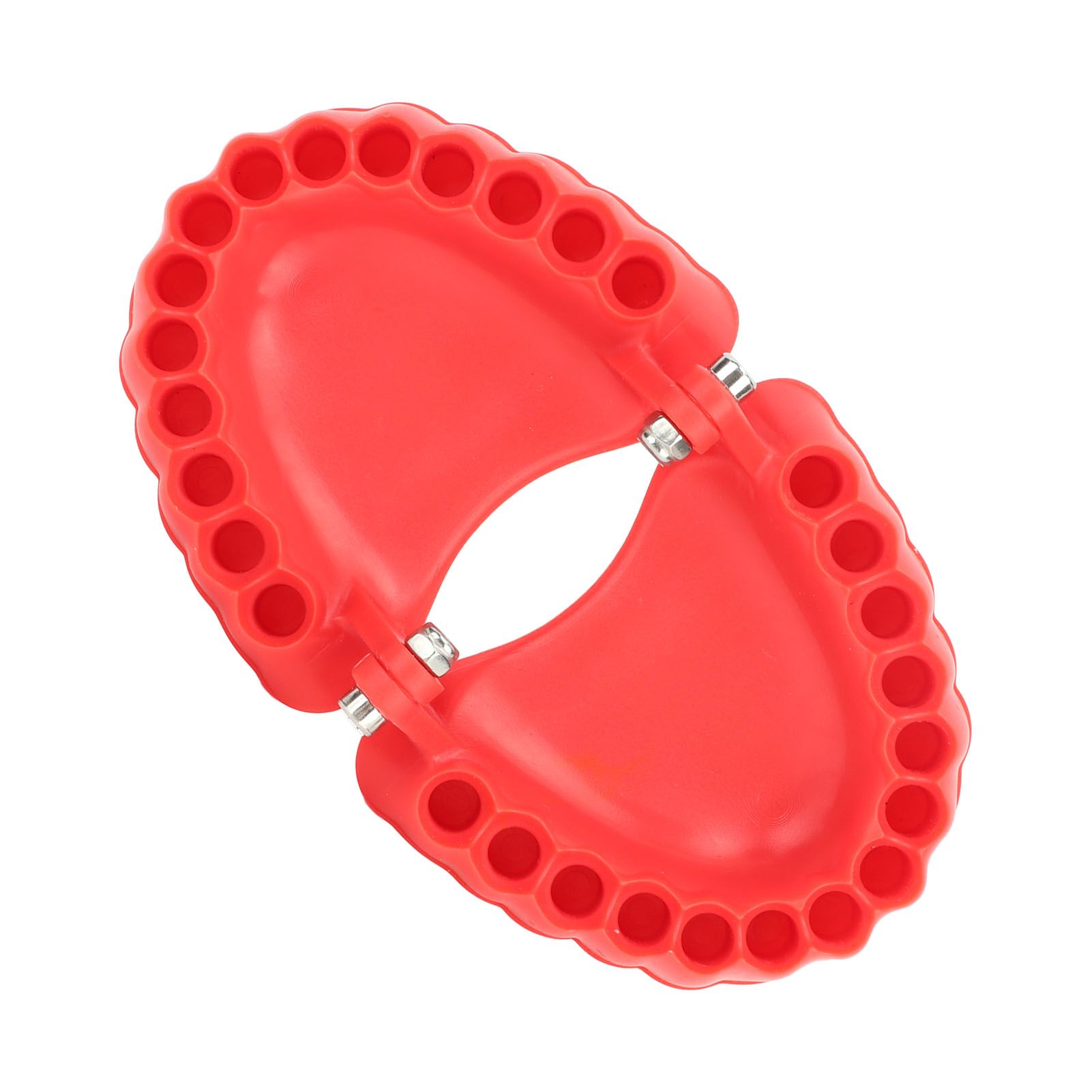 Denture Drill Bit Holder Denture Screwdriver Organizer 3D Sculpture Desk Decor 28 Holes Red Without Bits - Image 6