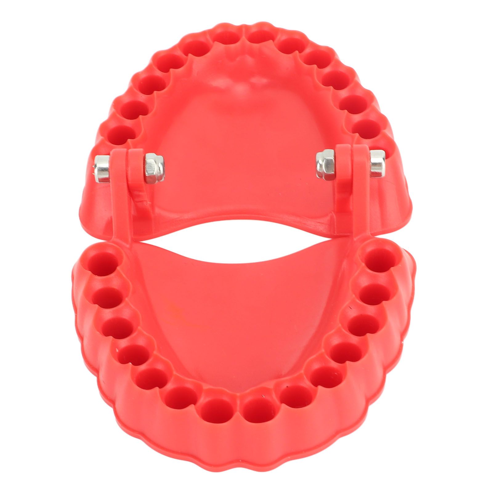 Denture Drill Bit Holder Denture Screwdriver Organizer 3D Sculpture Desk Decor 28 Holes Red Without Bits - Image 8