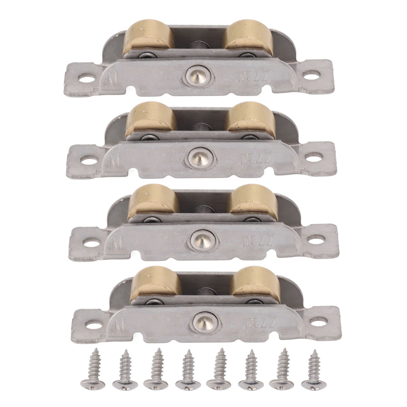 4PCS Sliding Patio Door Roller Assembly Stainless Steel Copper Ball Bearing Wheel Roller Assembly for Glass Door Flat Wheel - Image 1