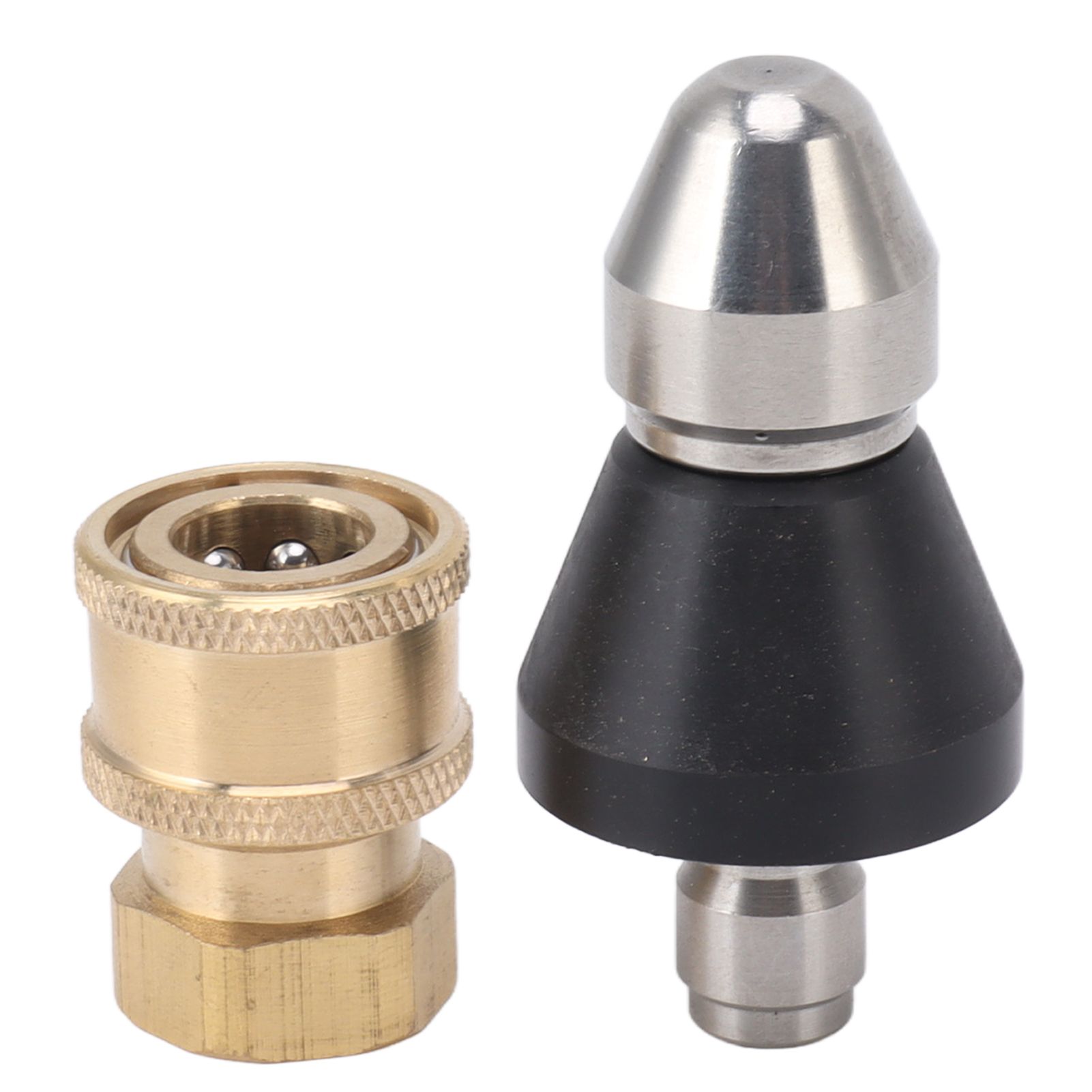 G1/4 Sewer Pipe Cleaning Nozzle Stainless Steel Durable G3/8 Female Thread Adapter Pressure Sewer Jetter Nozzle - Image 1