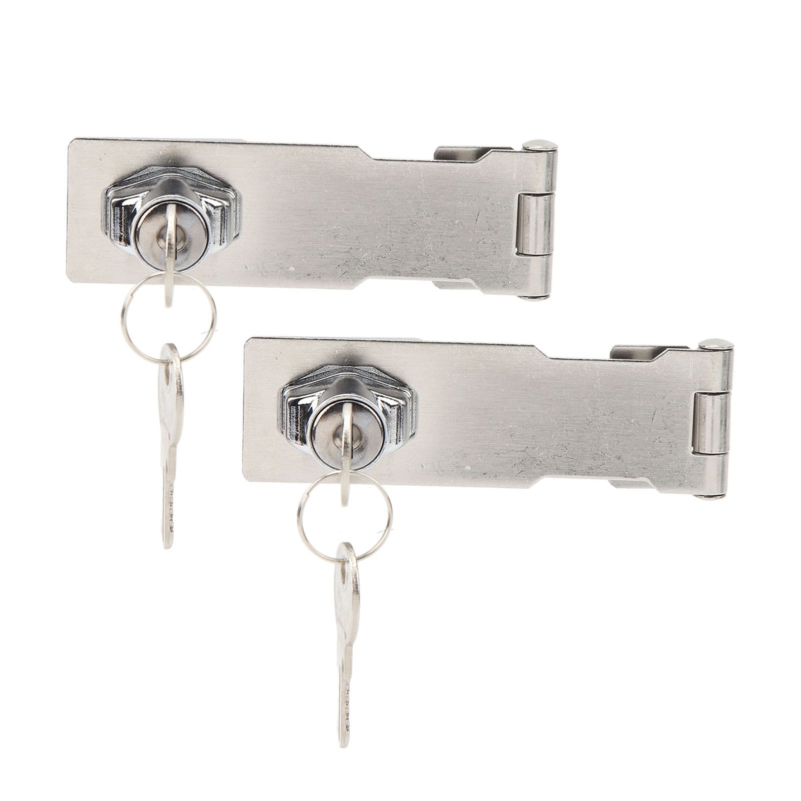 2PCS Keyed Hasp Locks 201 Stainless Steel Zinc Alloy Twist Knob Catch Latch Safety Lock for Cabinets Doors Silver - Image 3
