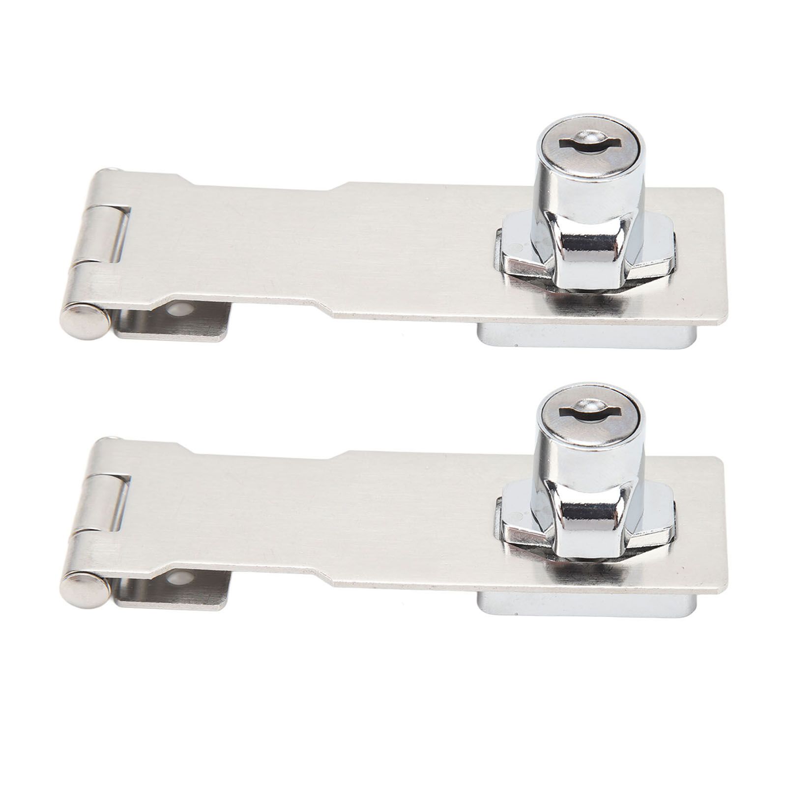 2PCS Keyed Hasp Locks 201 Stainless Steel Zinc Alloy Twist Knob Catch Latch Safety Lock for Cabinets Doors Silver - Image 5