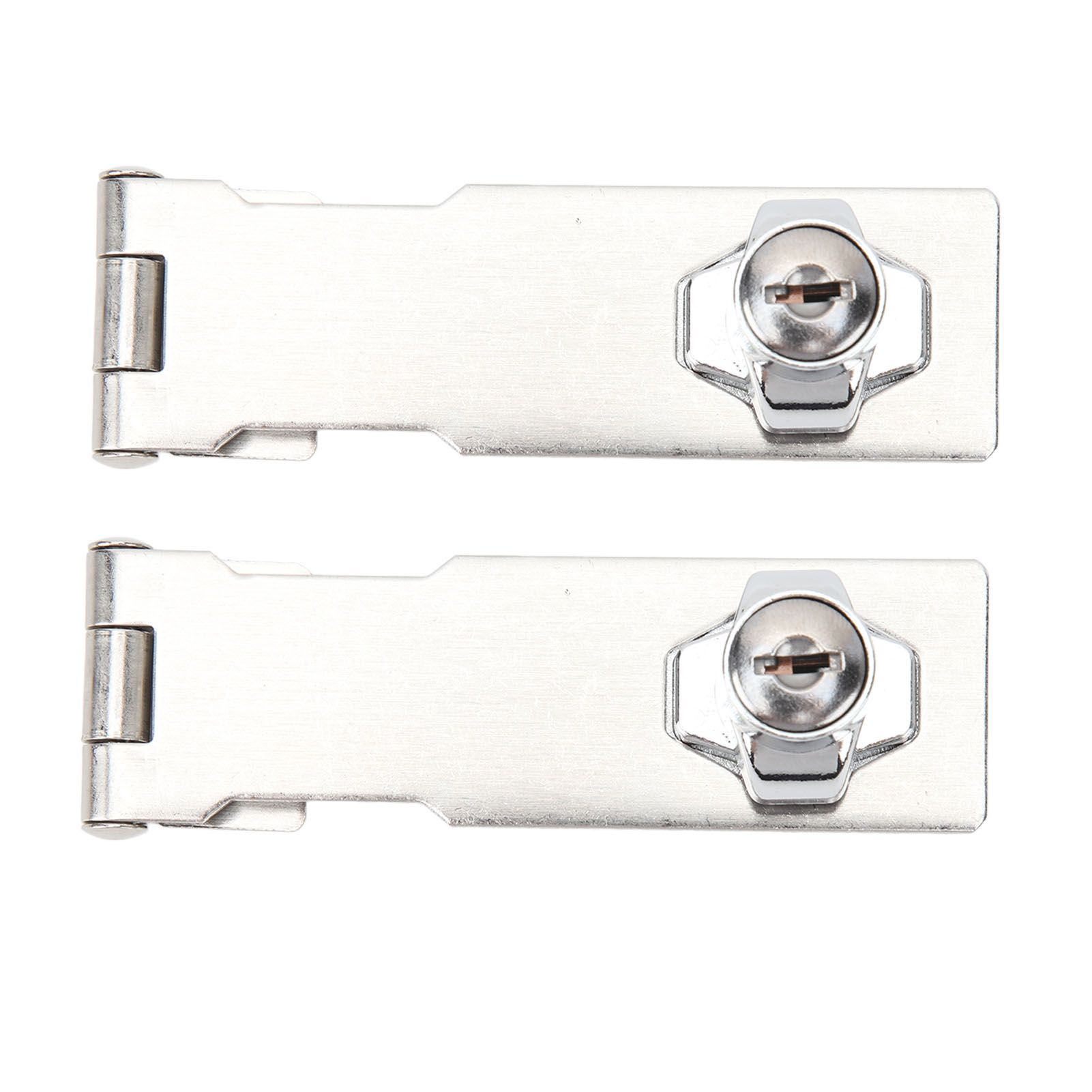 2PCS Keyed Hasp Locks 201 Stainless Steel Zinc Alloy Twist Knob Catch Latch Safety Lock for Cabinets Doors Silver - Image 8