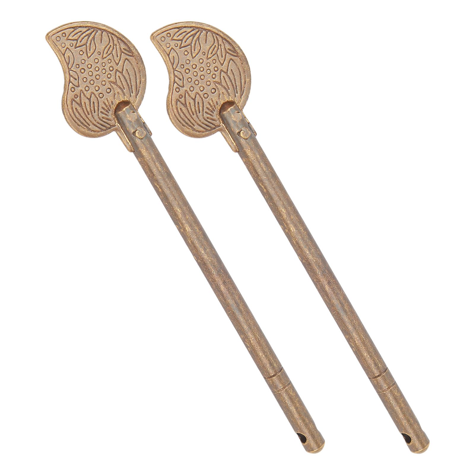 2 Pcs Door Latch Locking Pin 11cm Leaf Shape Retro Style Brass Cabinet Key Latch Bolt Locking Pin - Image 5