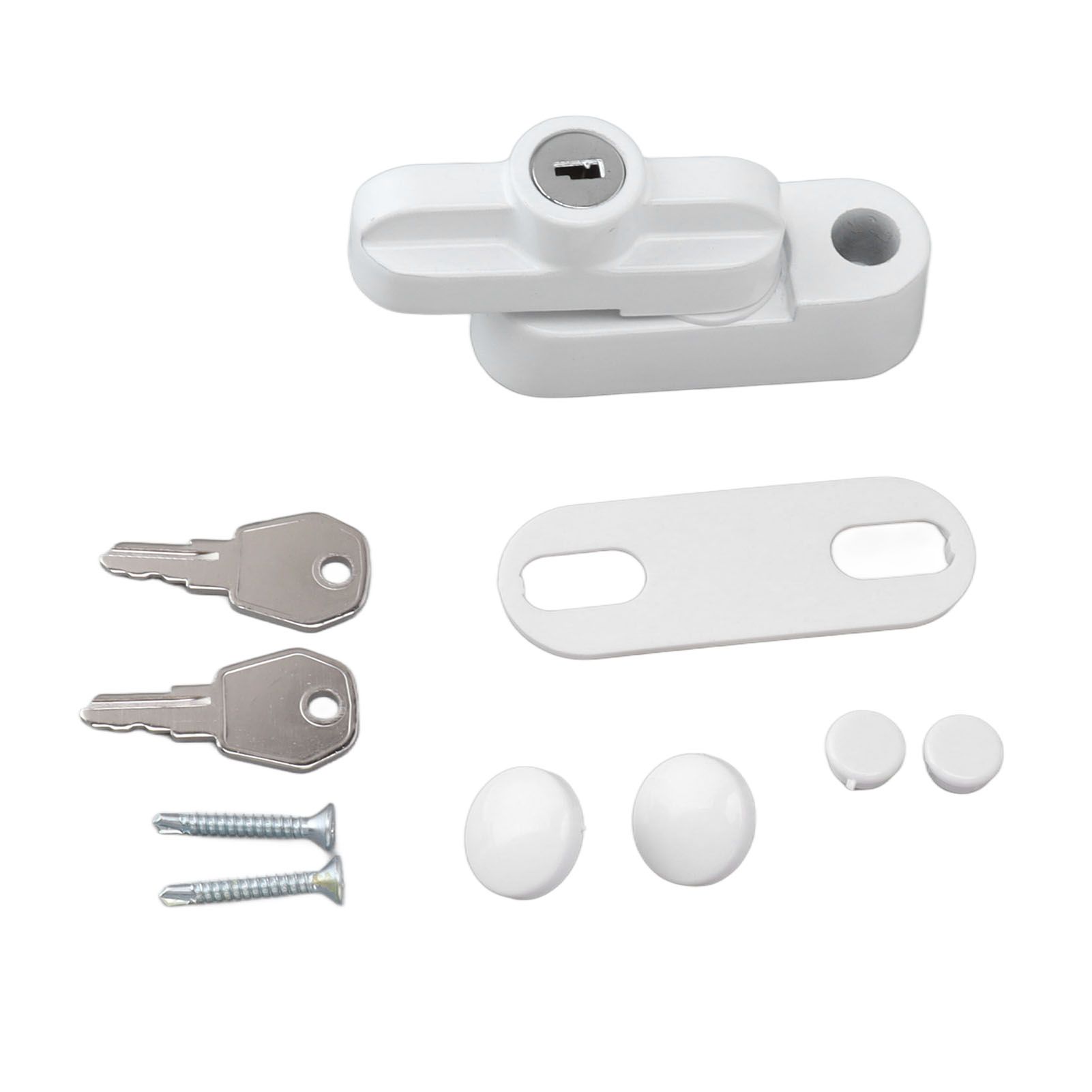 External Window Lock Catch Aluminum Alloy Anti Theft Flat Window Buckle Lock for Single Double Windows White - Image 3