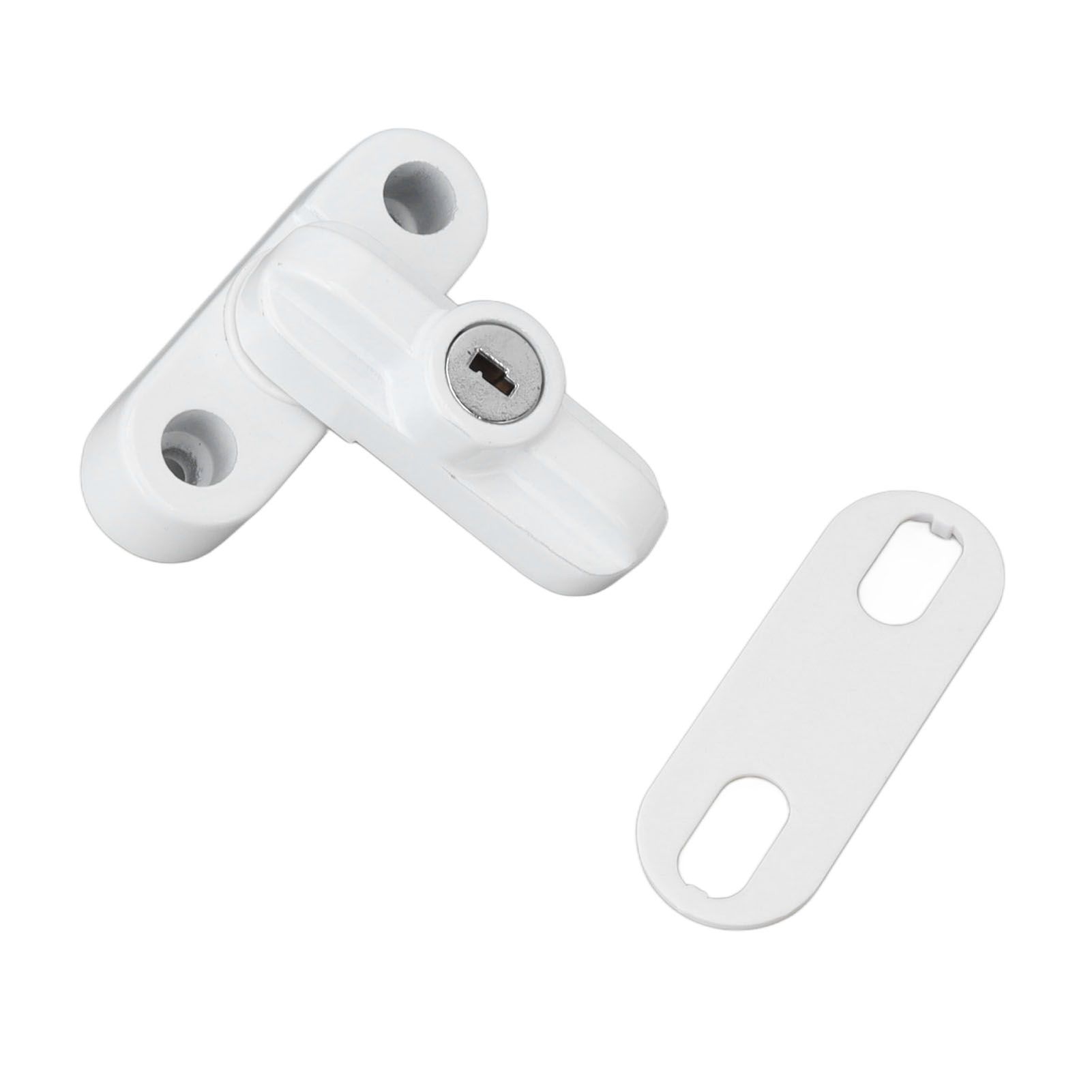 External Window Lock Catch Aluminum Alloy Anti Theft Flat Window Buckle Lock for Single Double Windows White - Image 4