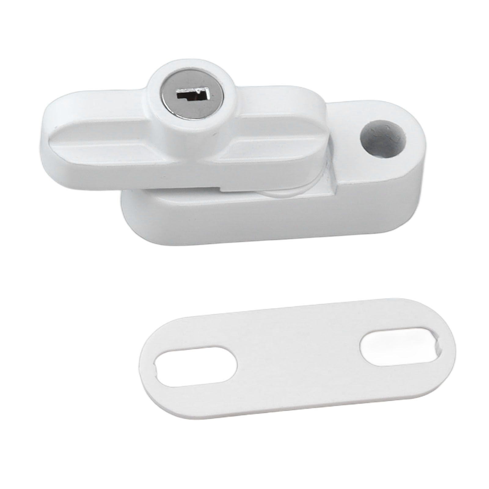 External Window Lock Catch Aluminum Alloy Anti Theft Flat Window Buckle Lock for Single Double Windows White - Image 6