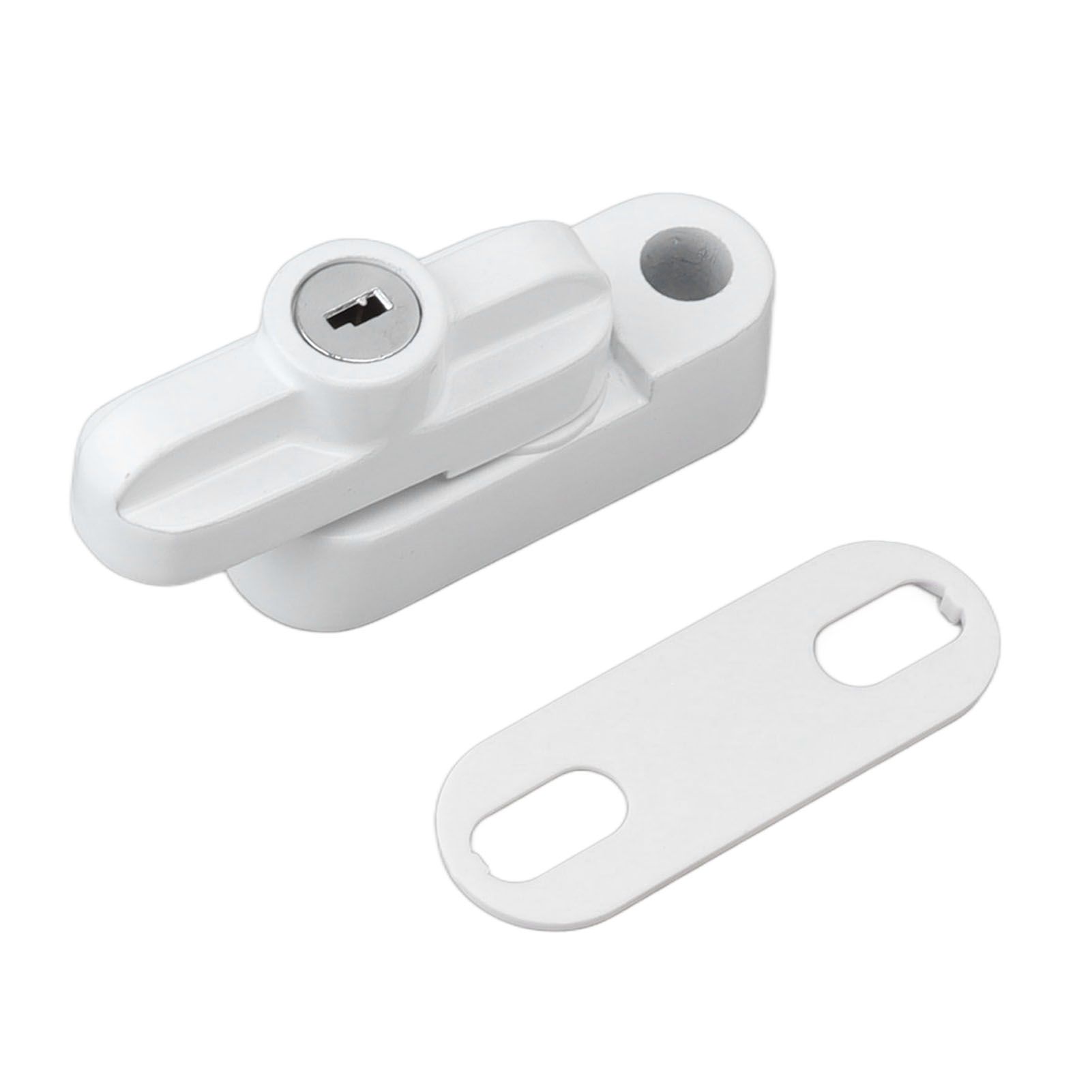 External Window Lock Catch Aluminum Alloy Anti Theft Flat Window Buckle Lock for Single Double Windows White - Image 7