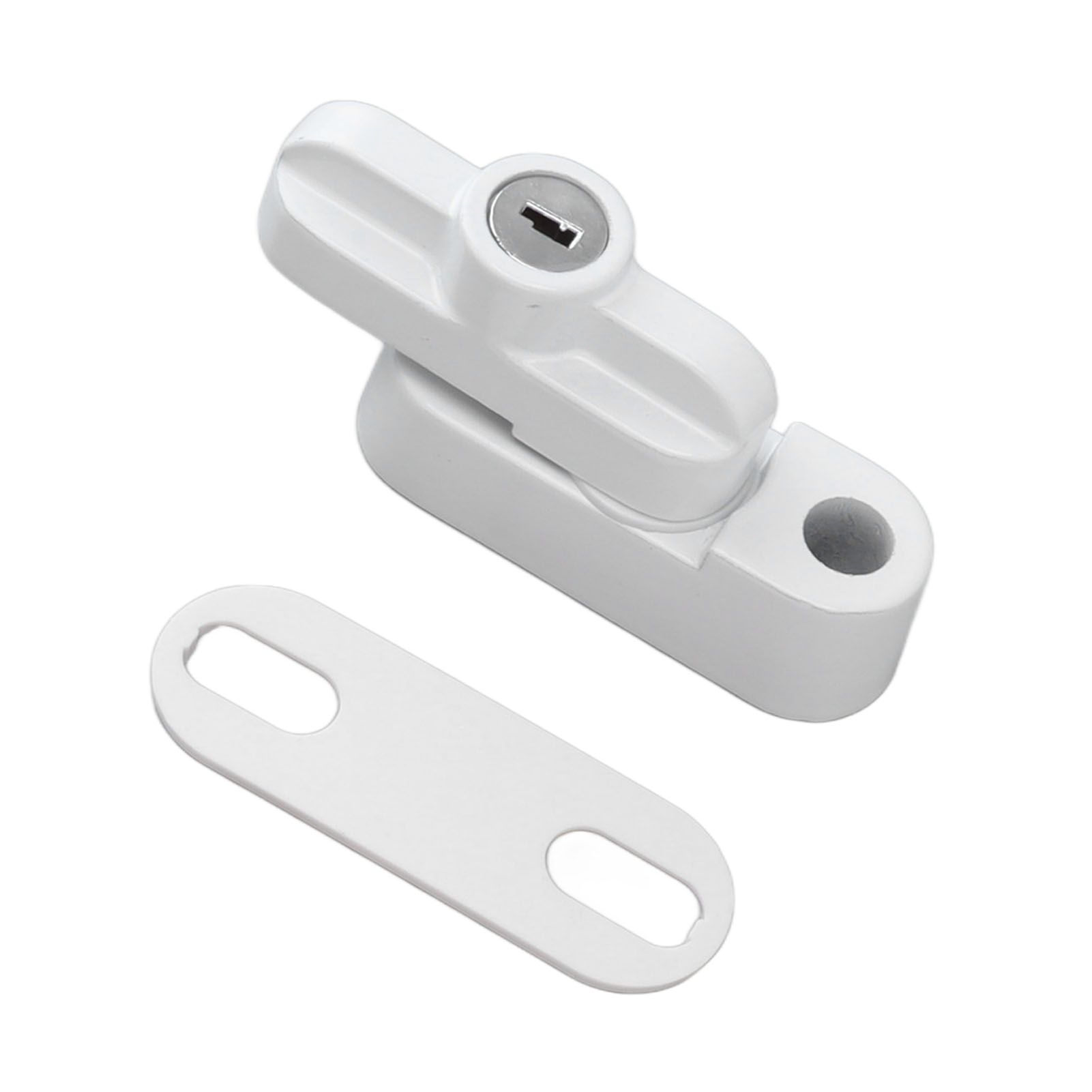 External Window Lock Catch Aluminum Alloy Anti Theft Flat Window Buckle Lock for Single Double Windows White - Image 8