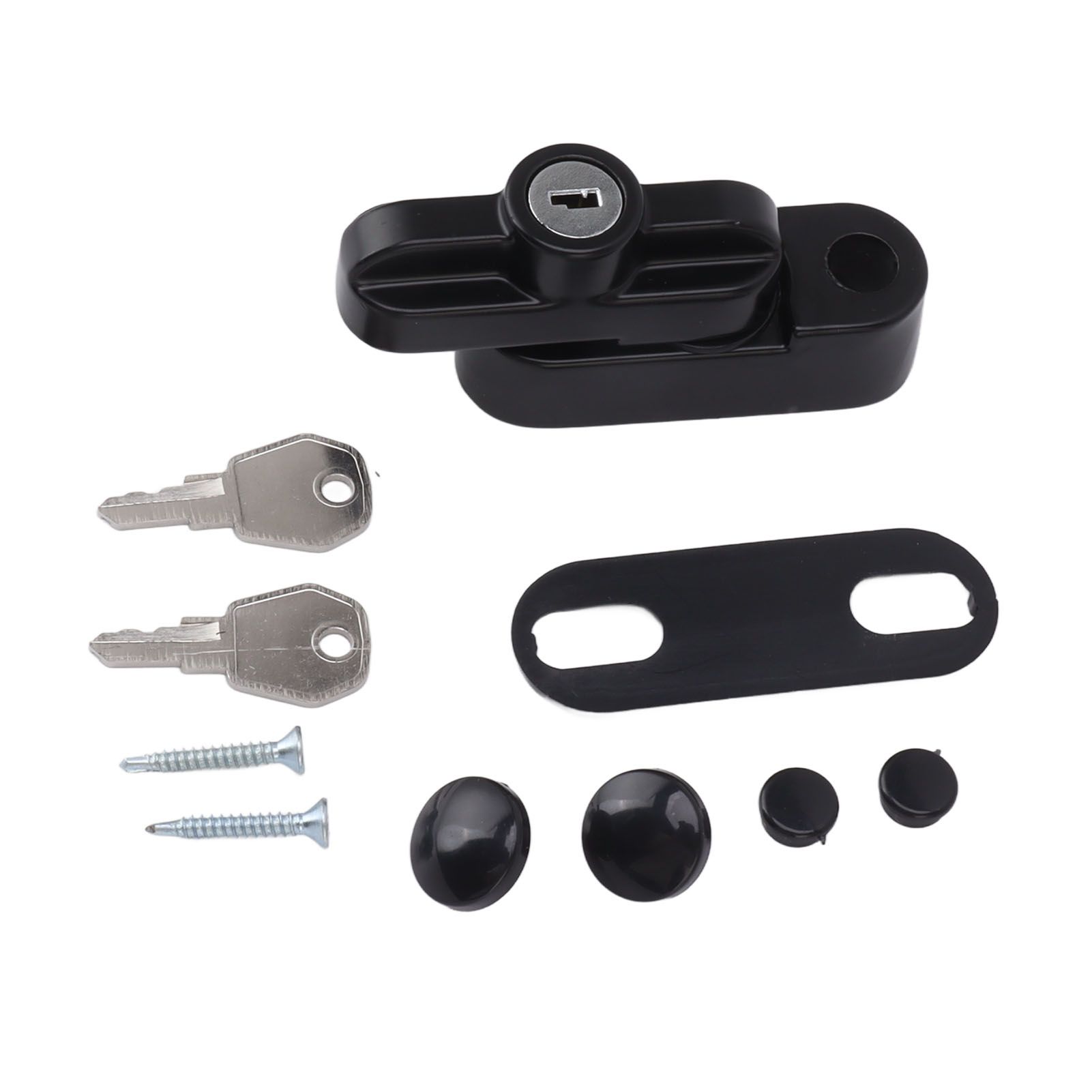 External Window Lock Catch Aluminum Alloy Anti Theft Flat Window Buckle Lock for Single Double Windows Black - Image 2