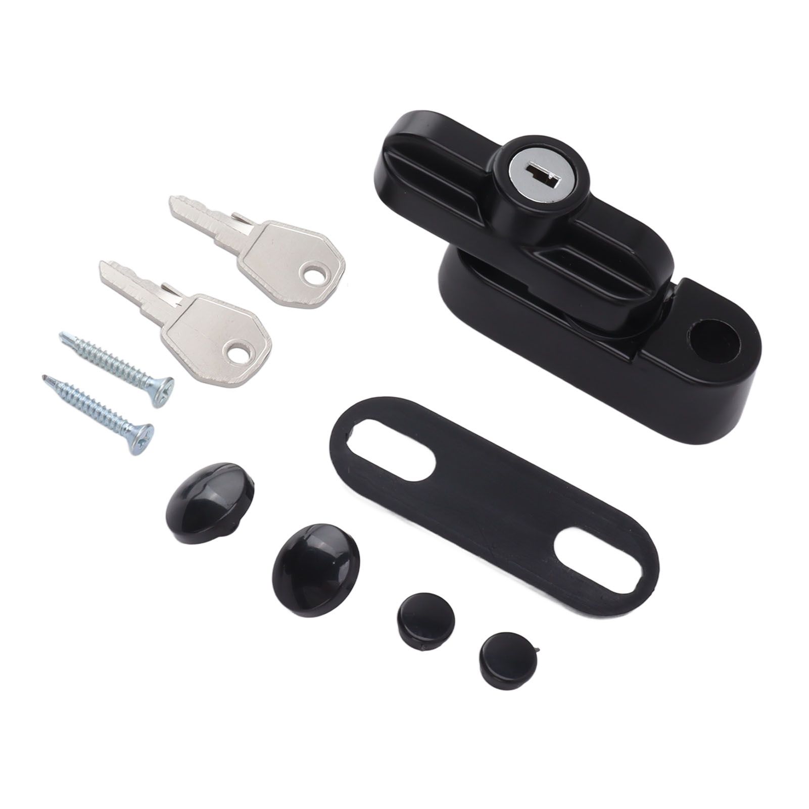 External Window Lock Catch Aluminum Alloy Anti Theft Flat Window Buckle Lock for Single Double Windows Black - Image 3