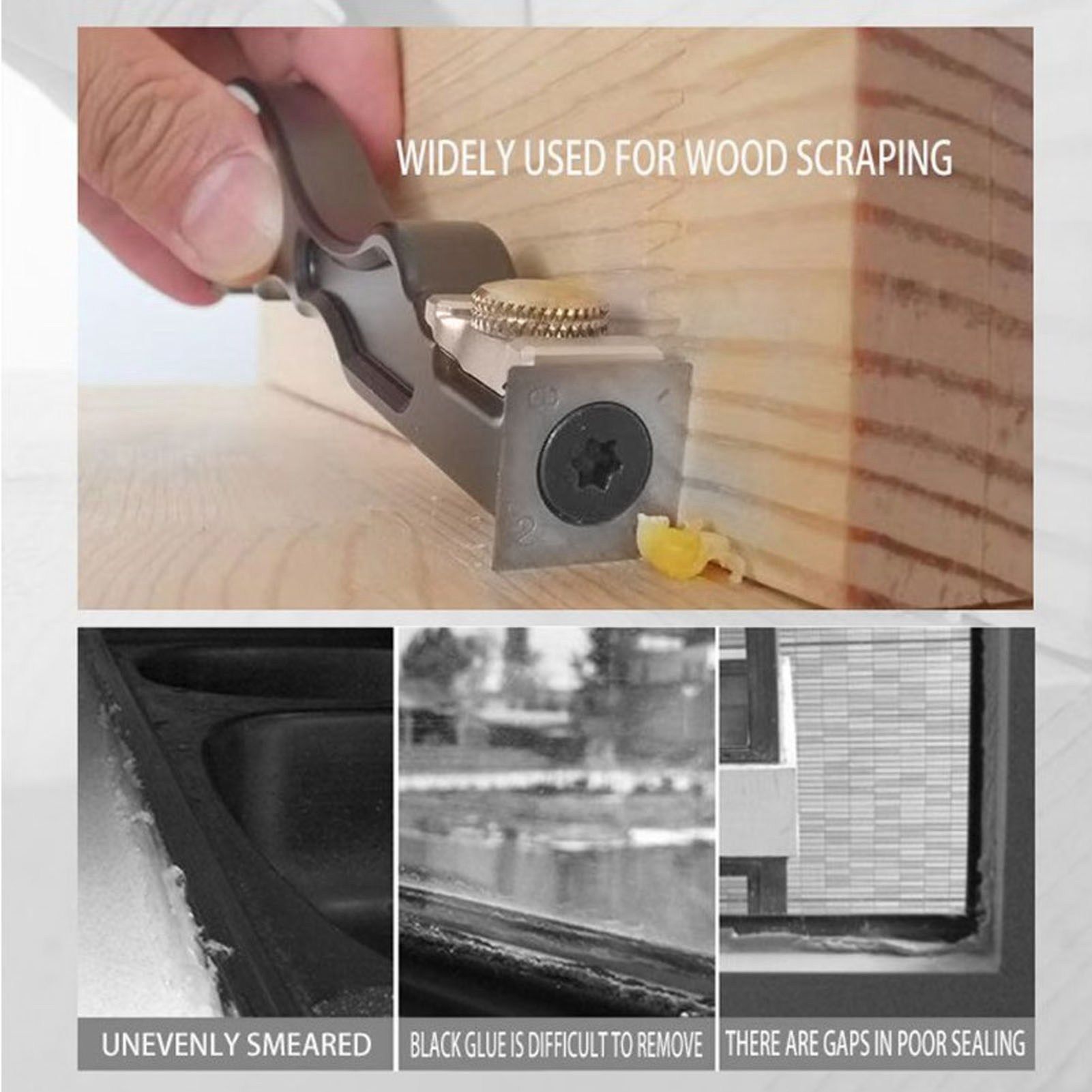 Wood Carbide Insert Scraper Aluminum Alloy Glue Scraper Remover for Woodworking Cleaning Degumming Tools - Image 4