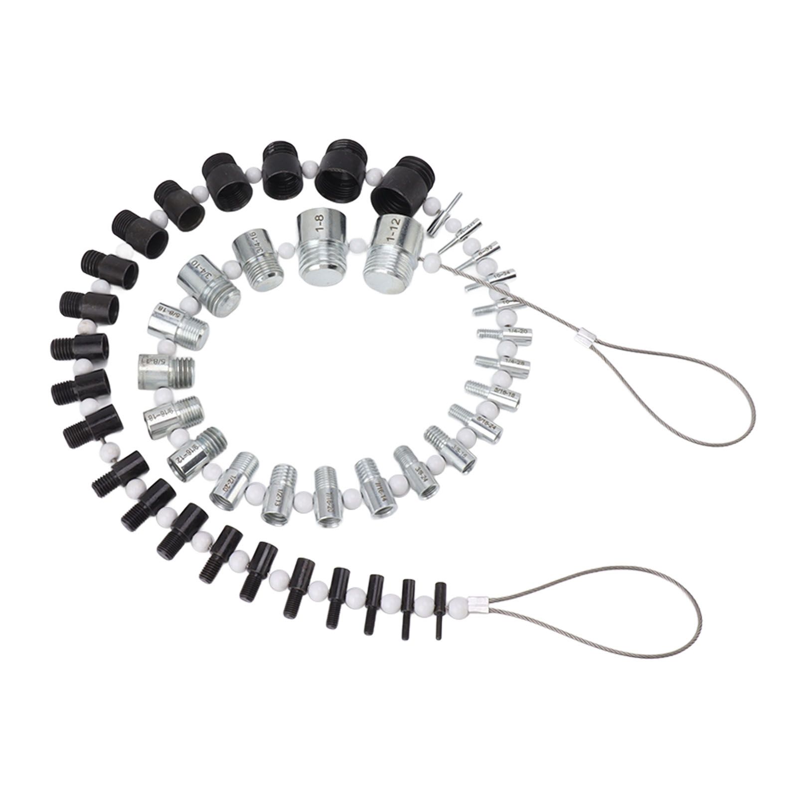 Nut and Bolt Thread Checker 44 Male Female Thread Identifier Gauges 23 Inch and 21 Metric Sizes - Image 1