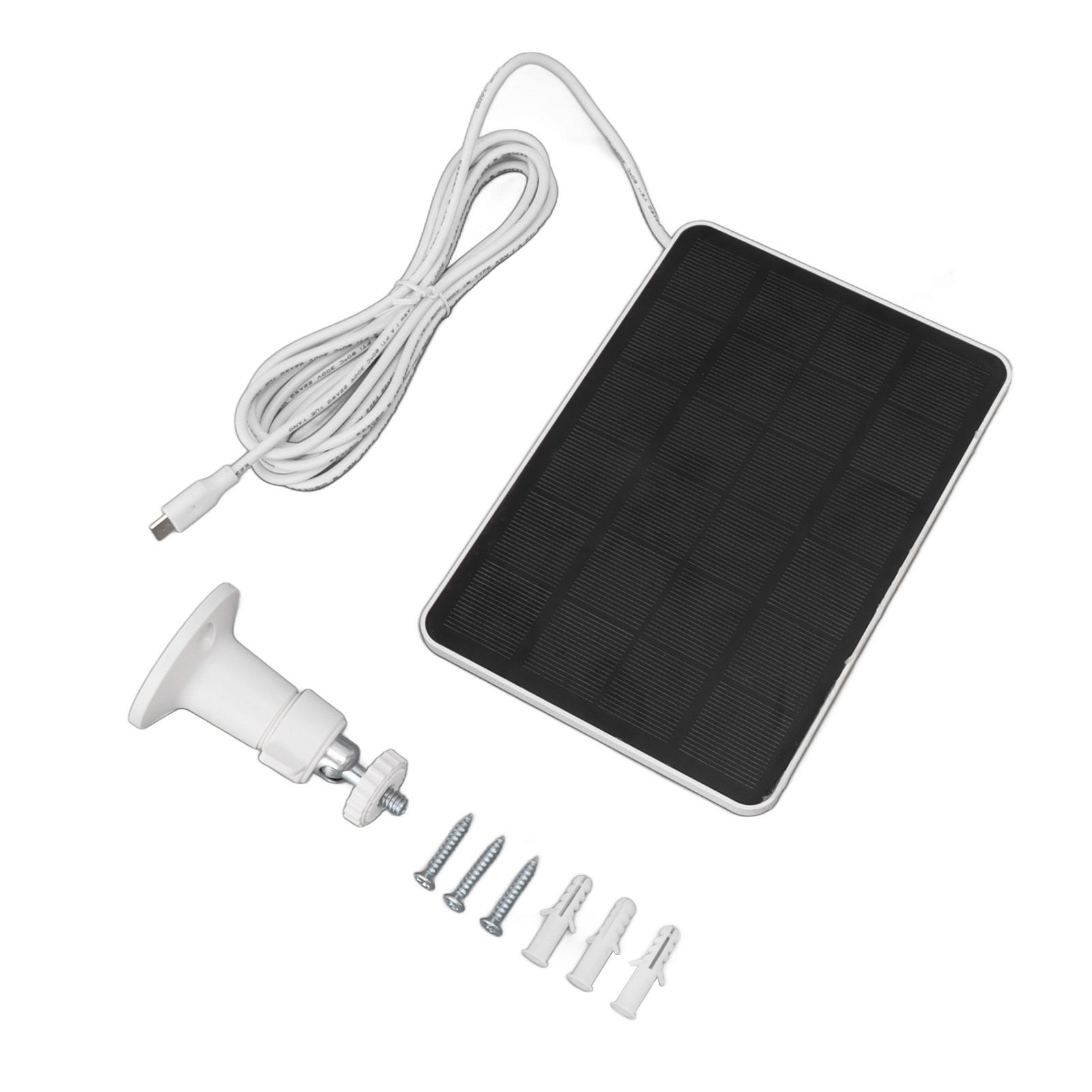 4W 5V Solar Panel for Wireless Outdoor Security Camera IP65 Waterproof Solar Charging Panel with Adjustable Bracket White - Image 1