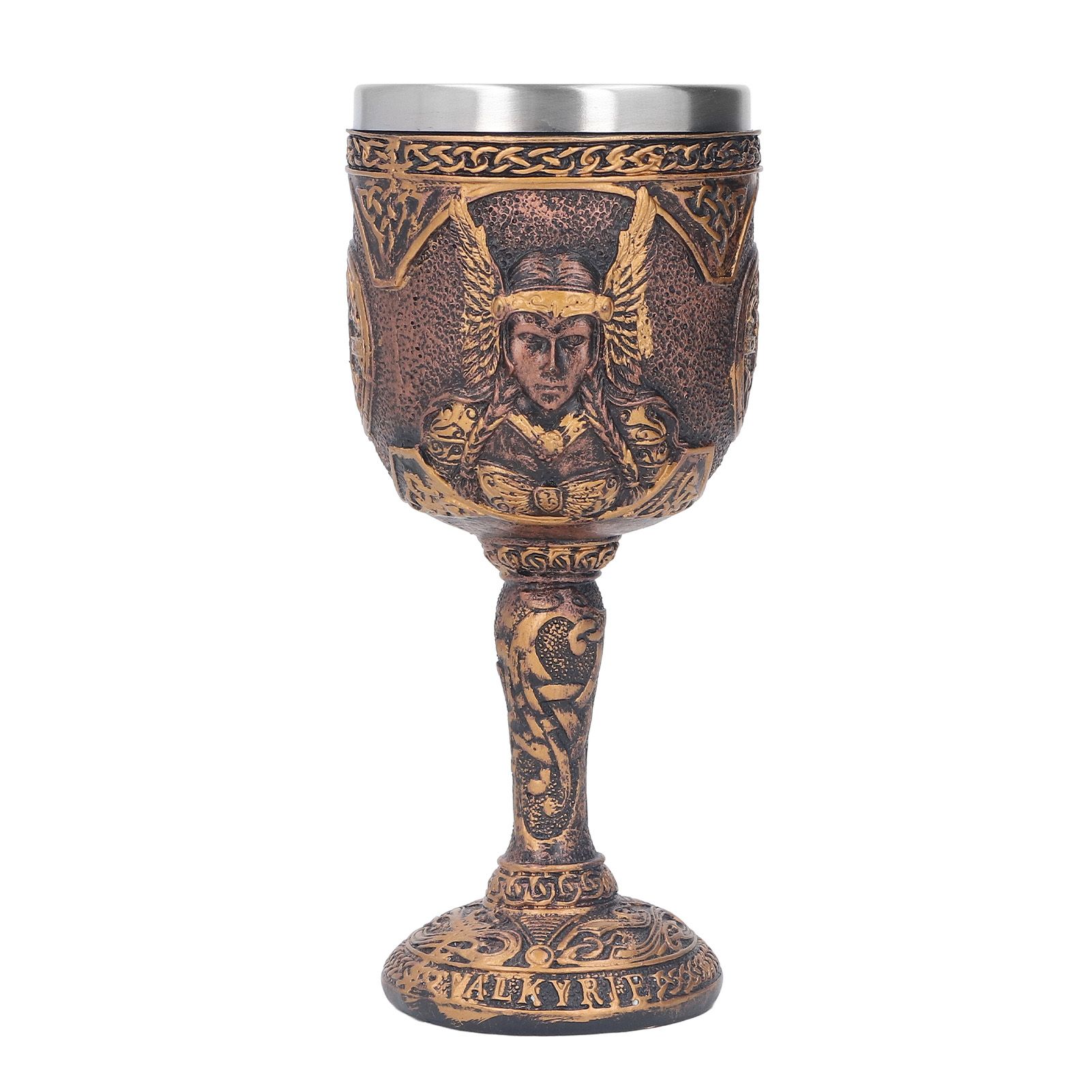 Nordic Wine Goblet Resin Shell Stainless Steel Unique Retro Beer Cup for Cocktails Whisky Red Wine - Image 1