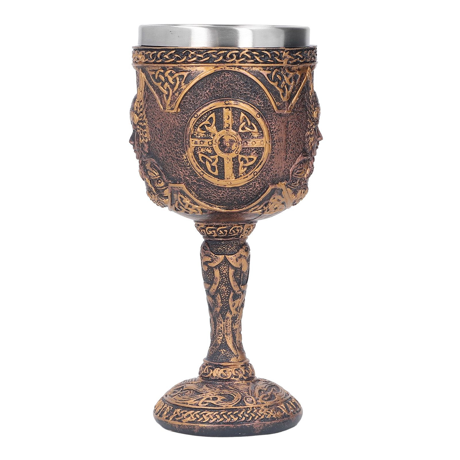 Nordic Wine Goblet Resin Shell Stainless Steel Unique Retro Beer Cup for Cocktails Whisky Red Wine - Image 2